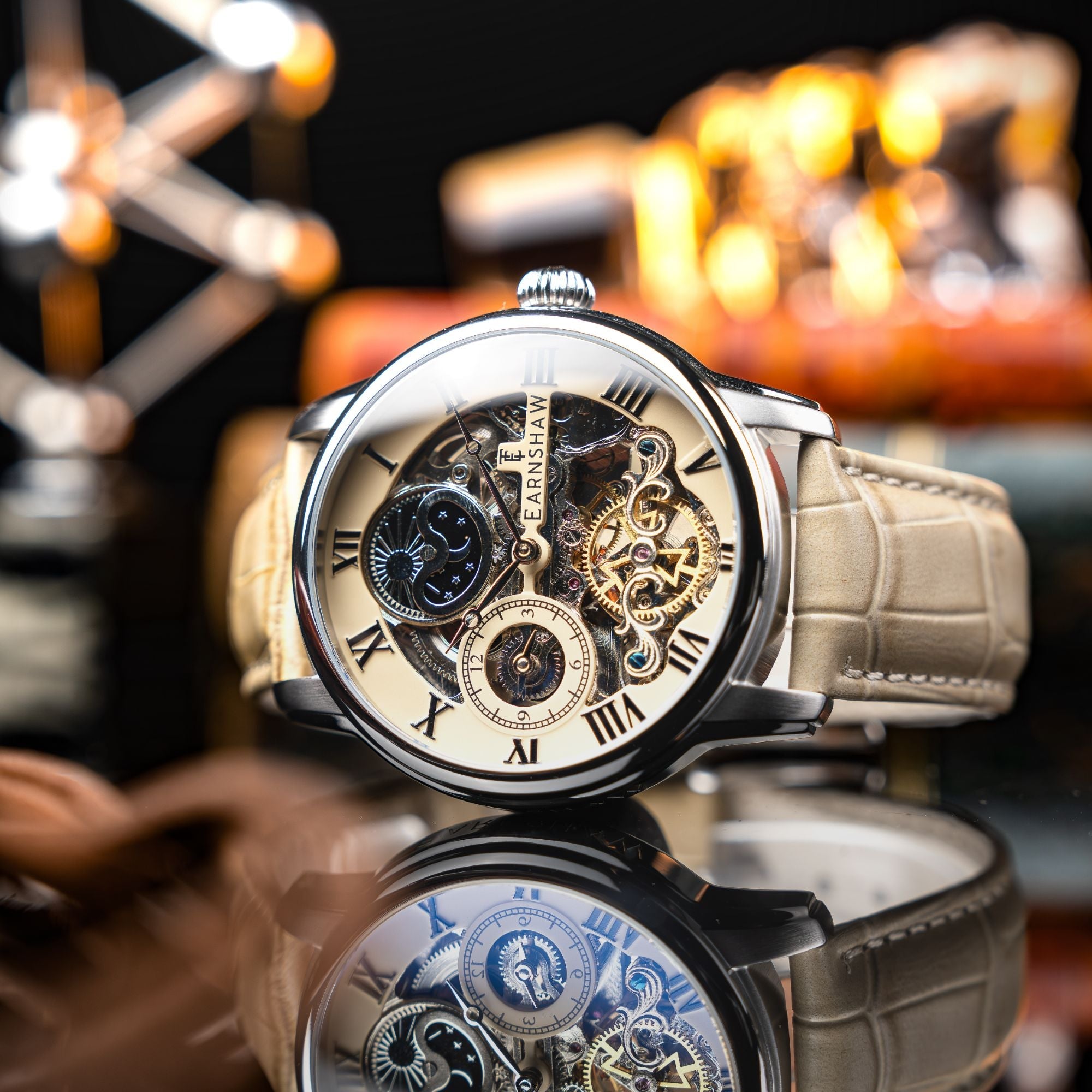 THOMAS EARNSHAW Thomas Earnshaw Longitude Automatic Skeleton Chicory Brown Men's Watch ES-8006-0D