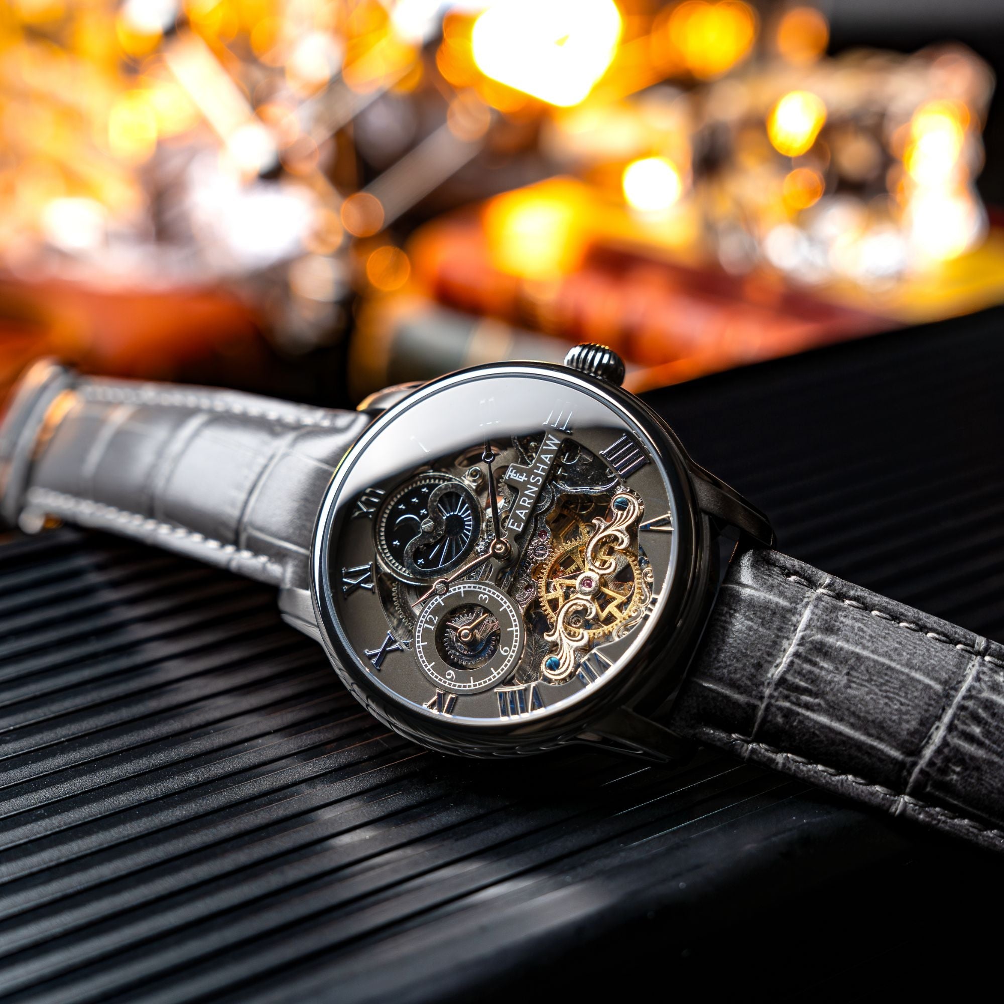 THOMAS EARNSHAW Thomas Earnshaw Longitude Automatic Skeleton Black Steel Men's Watch ES-8006-0F