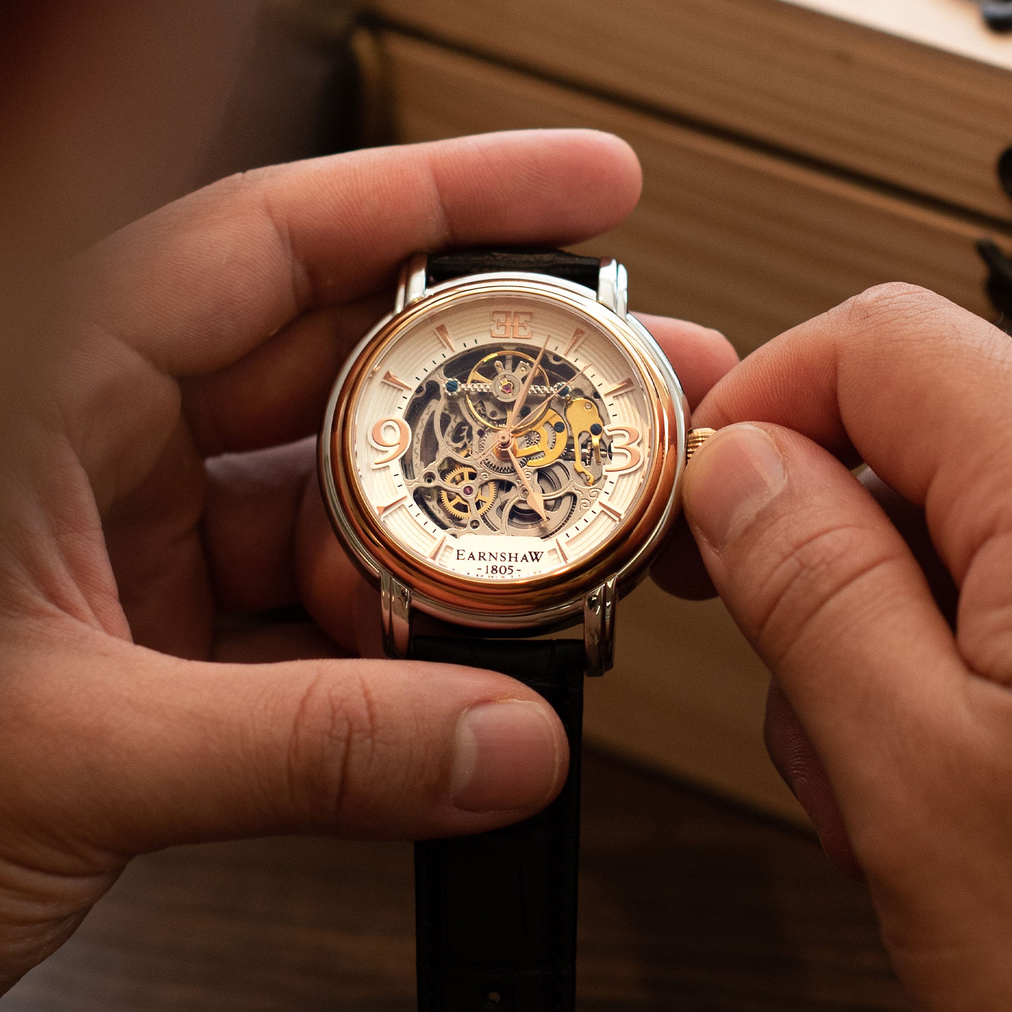 THOMAS EARNSHAW Thomas Earnshaw Longcase Men's Automatic Skeleton Warm Gold Watch ES-8011-06
