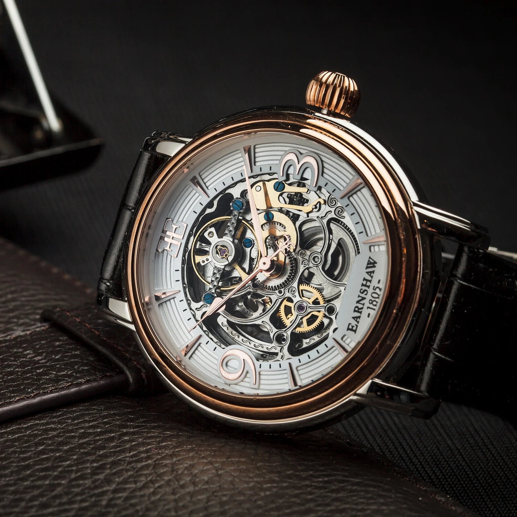 THOMAS EARNSHAW Thomas Earnshaw Longcase Men's Automatic Skeleton Warm Gold Watch ES-8011-06