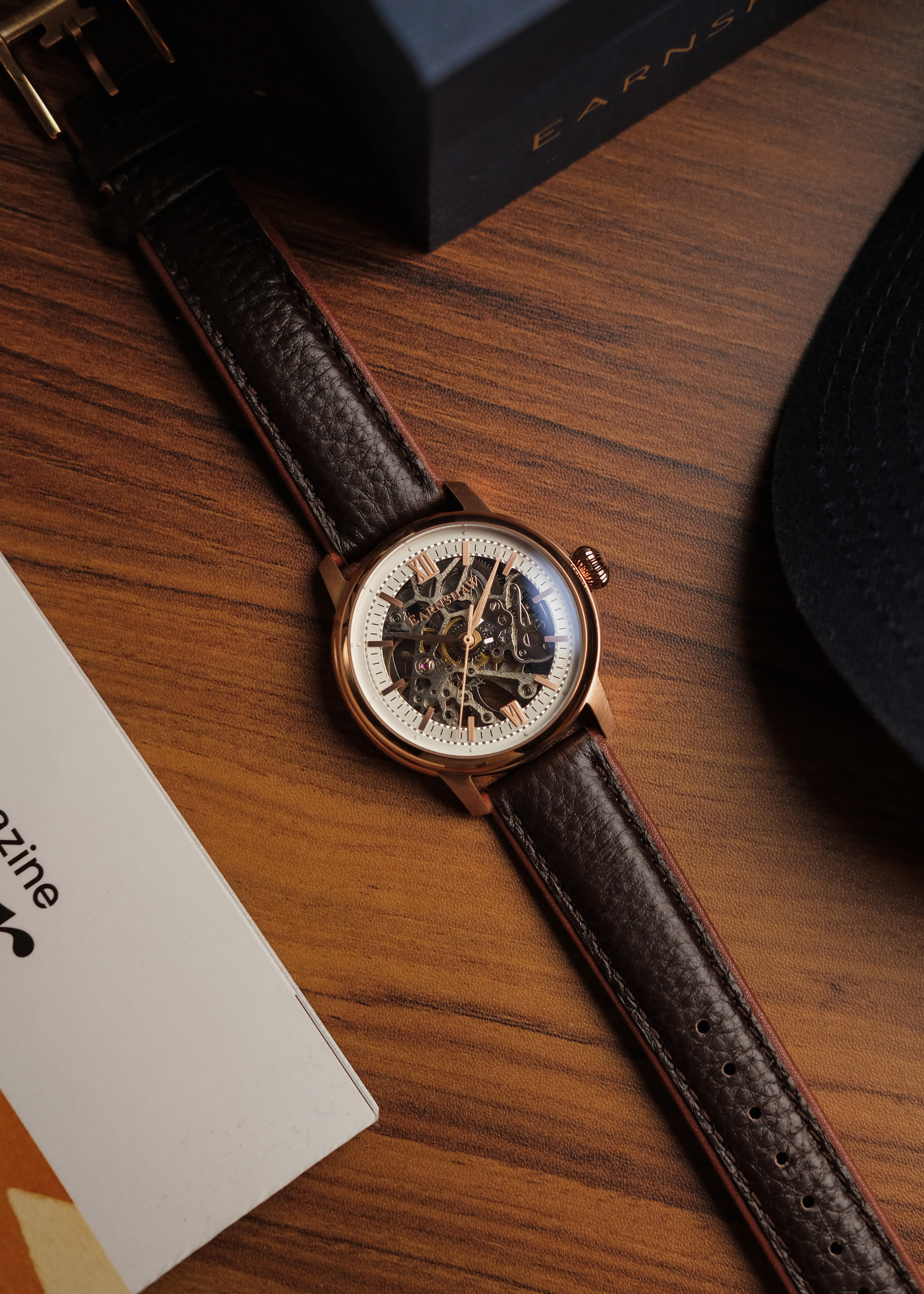 Thomas Earnshaw Thomas Earnshaw Cornwall Men's Automatic Skeleton Roman Rose Gold Watch ES-8110-04