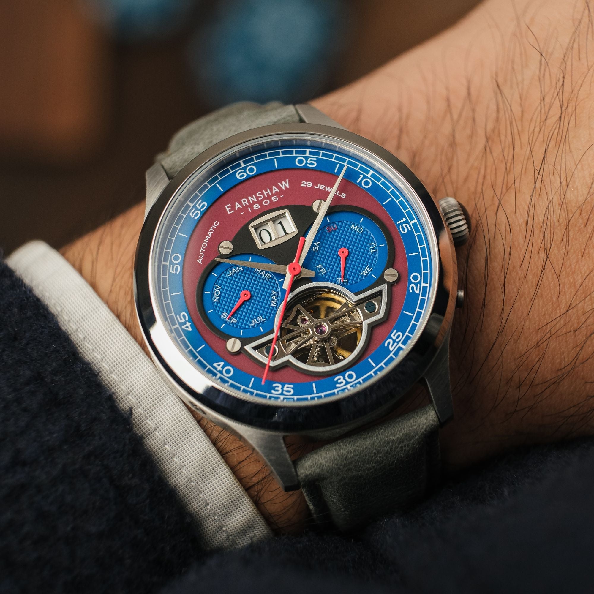 THOMAS EARNSHAW Thomas Earnshaw Baron English Blue Automatic Men's Watch ES-8187-08