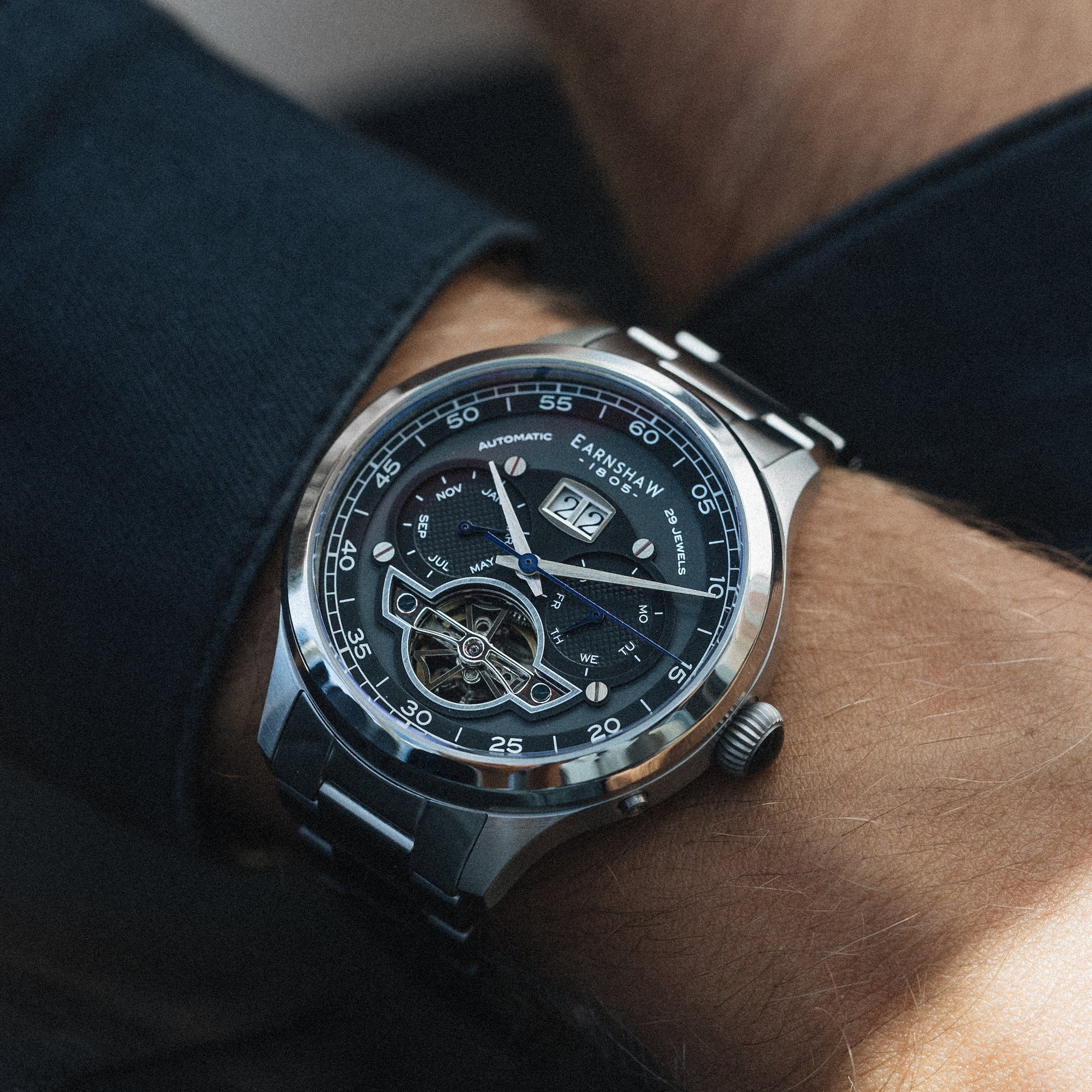 THOMAS EARNSHAW Thomas Earnshaw Baron Deep Midnight Automatic Men's Watch ES-8187-11