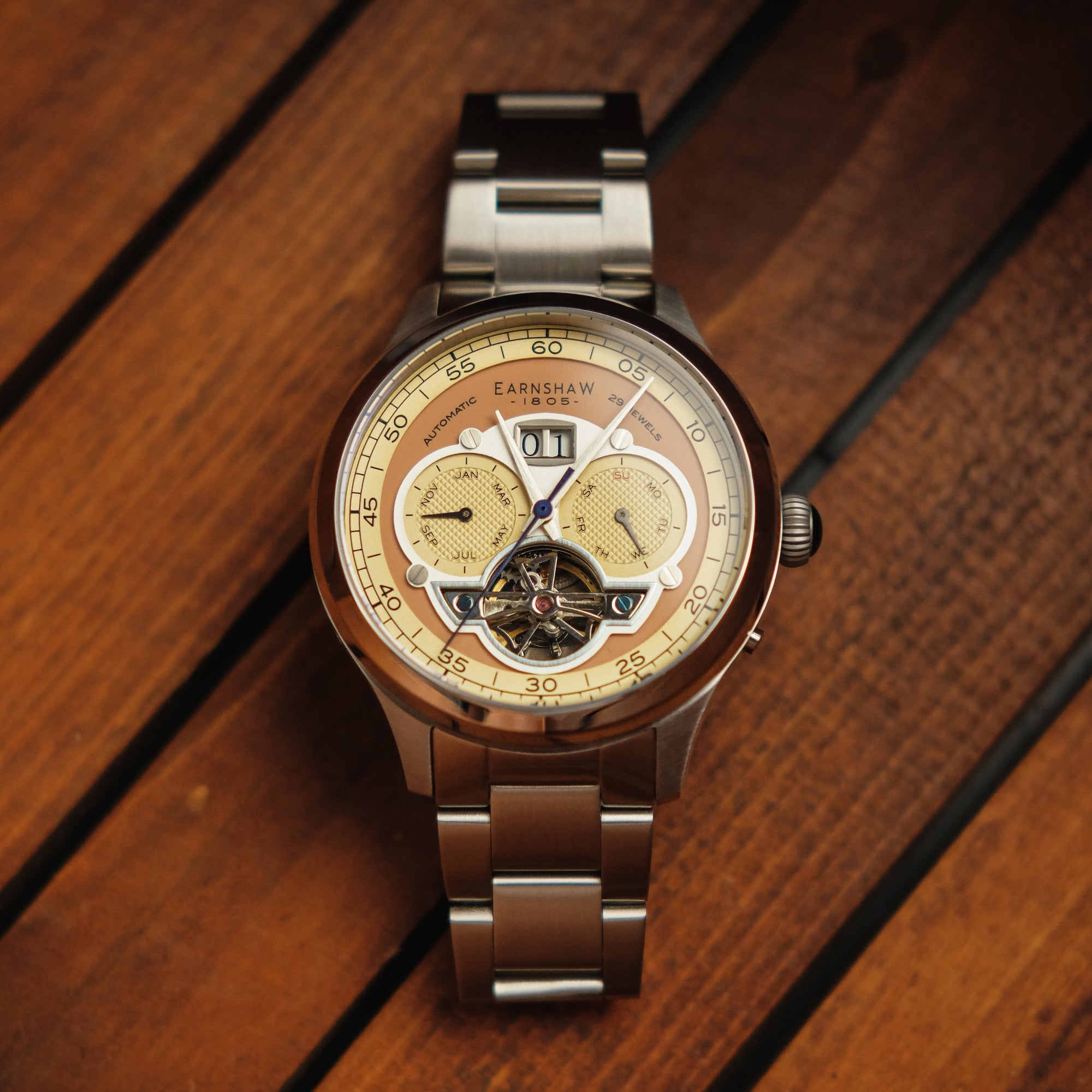 THOMAS EARNSHAW Thomas Earnshaw Baron Caramel Automatic Men's Watch ES-8187-33