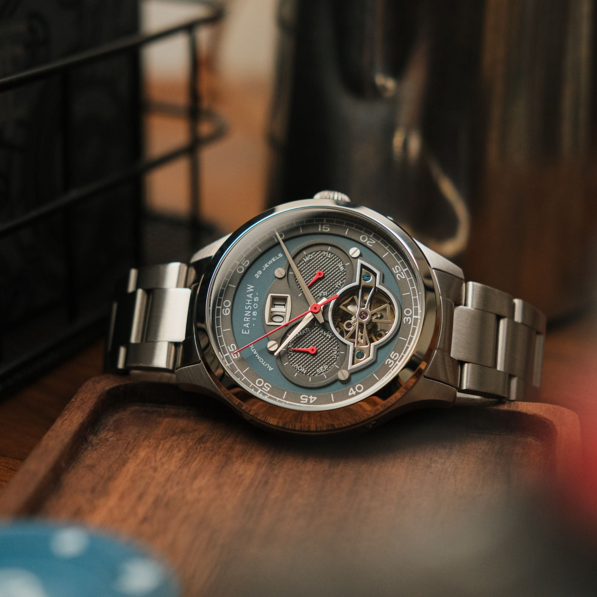 THOMAS EARNSHAW Thomas Earnshaw Baron Morning Blue Automatic Men's Watch ES-8187-44