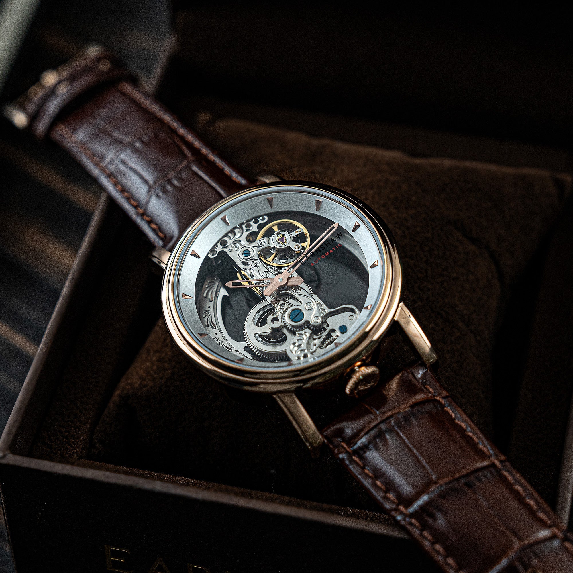 THOMAS EARNSHAW Thomas Earnshaw Fowler Bridge Men's Skeleton Rose Gold Watch ES-8225-03