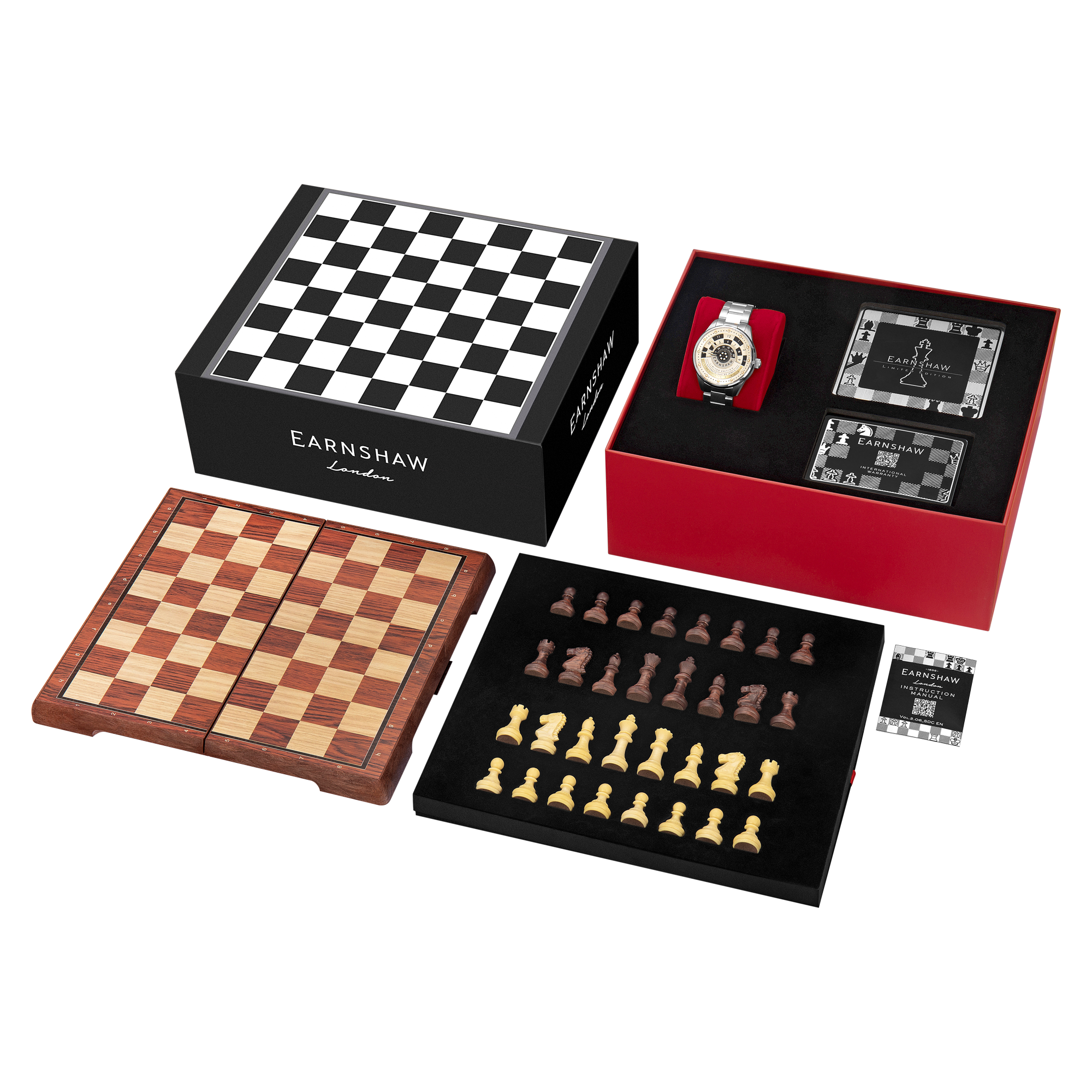 THOMAS EARNSHAW Thomas Earnshaw Staunton Chess Set Rook White Men's Watch ES-8282-22