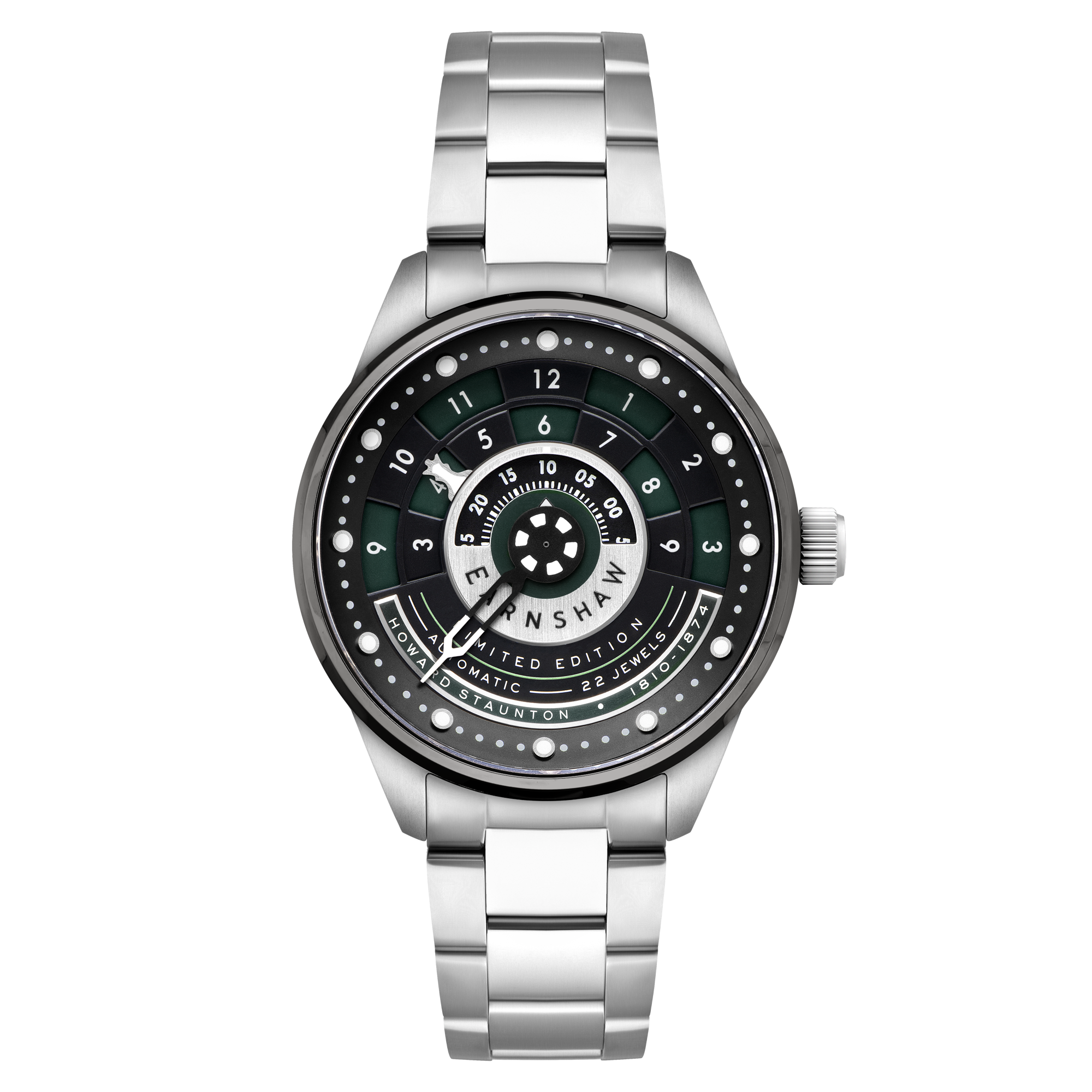THOMAS EARNSHAW Thomas Earnshaw Staunton Chess Set Automatic Limited Edition Check Green Men's Watch ES-8282-77