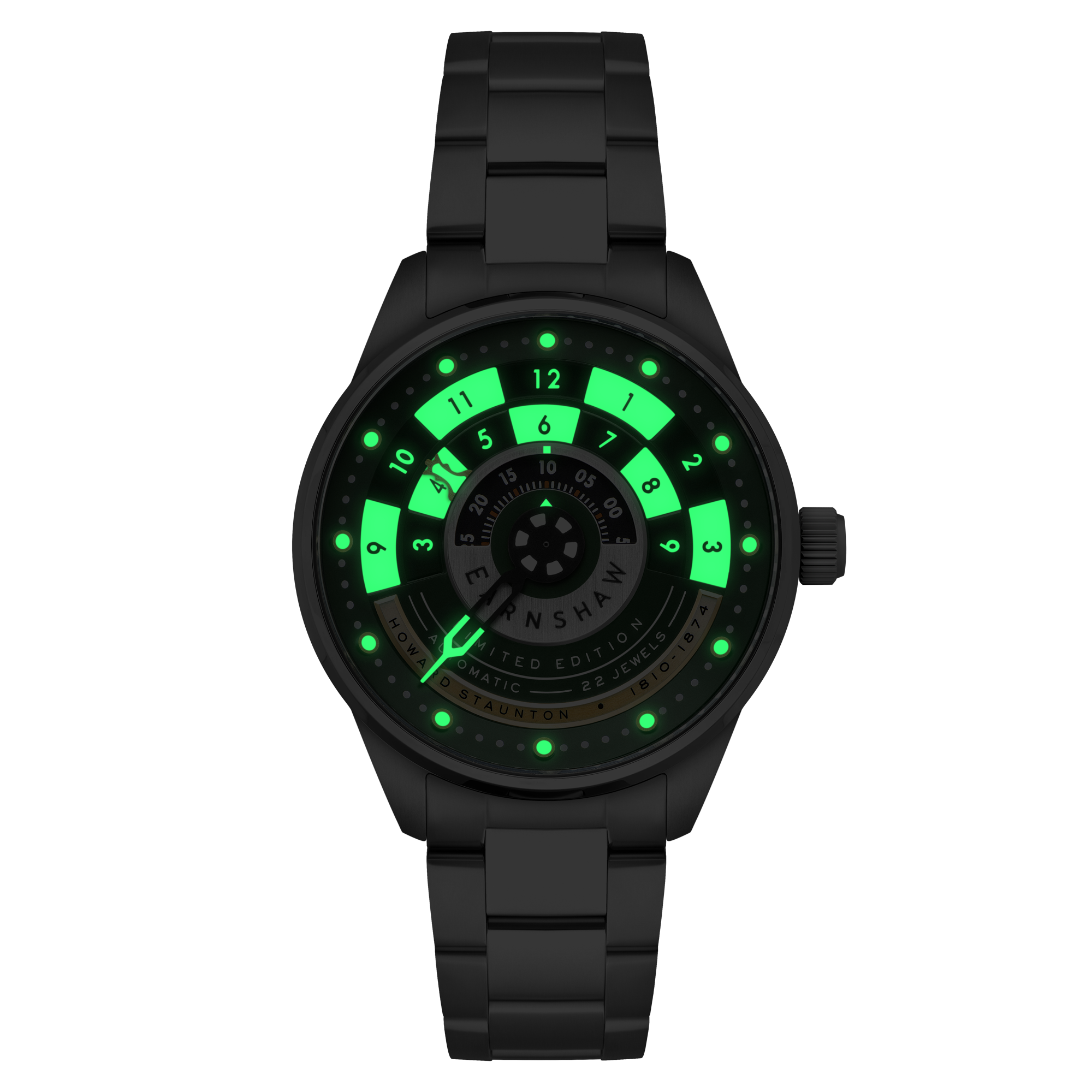 THOMAS EARNSHAW Thomas Earnshaw Staunton Chess Set Automatic Limited Edition Castling Green Men's Watch ES-8282-88