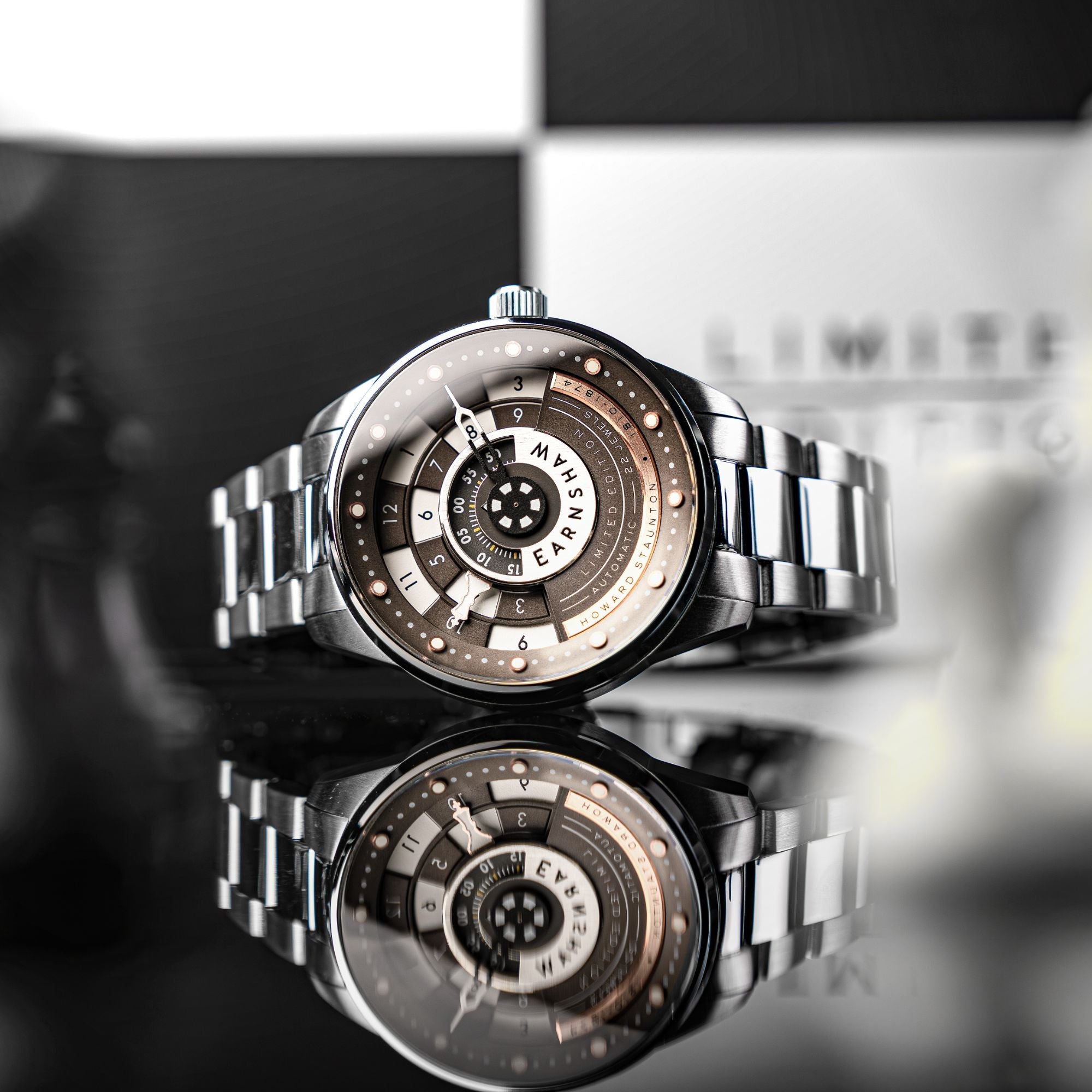 THOMAS EARNSHAW Thomas Earnshaw Staunton Chess Set Automatic Limited Edition Stalemate Grey Men's Watch ES-8282-99