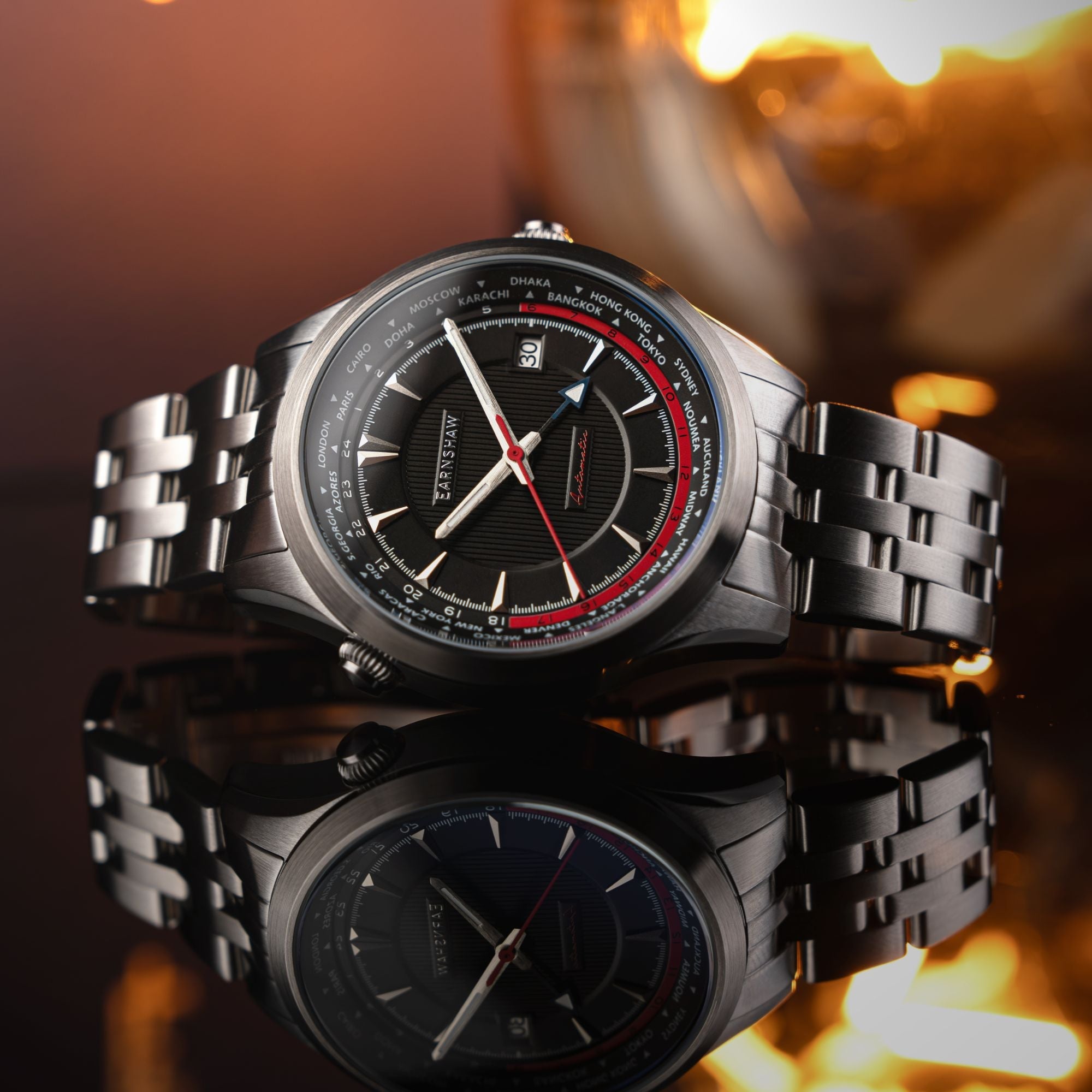 THOMAS EARNSHAW Thomas Earnshaw World Timer GMT Automatic Timeless Black Men's Watch ES-8292-11