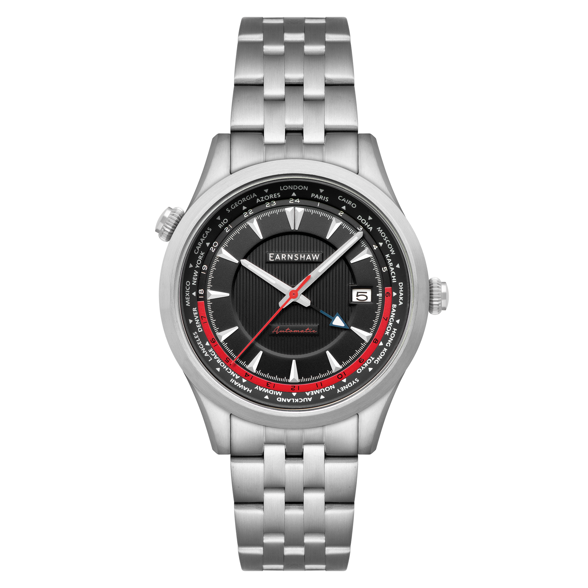 THOMAS EARNSHAW Thomas Earnshaw World Timer GMT Automatic Timeless Black Men's Watch ES-8292-11