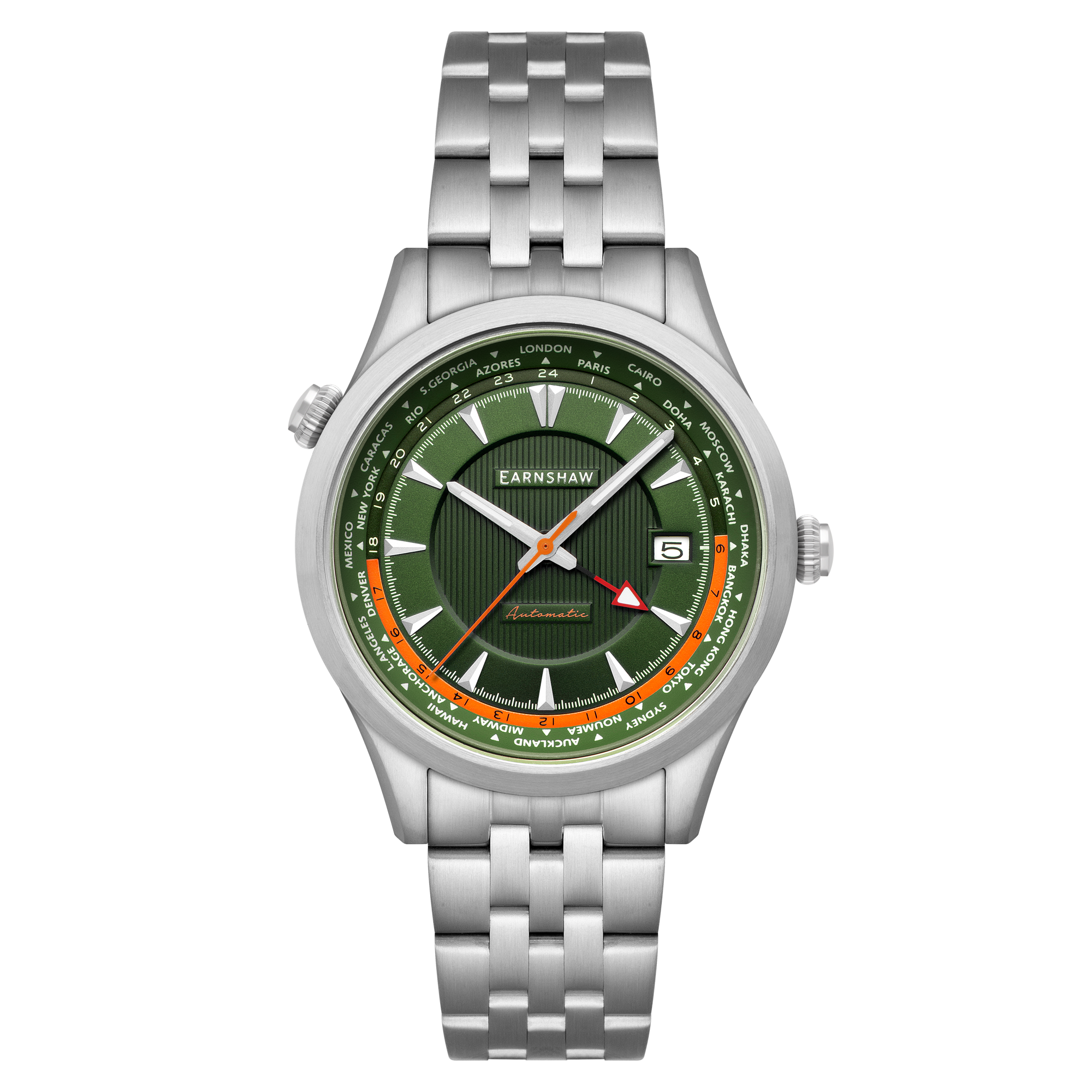 THOMAS EARNSHAW Thomas Earnshaw World Timer GMT Automatic Royal Green Men's Watch ES-8292-44