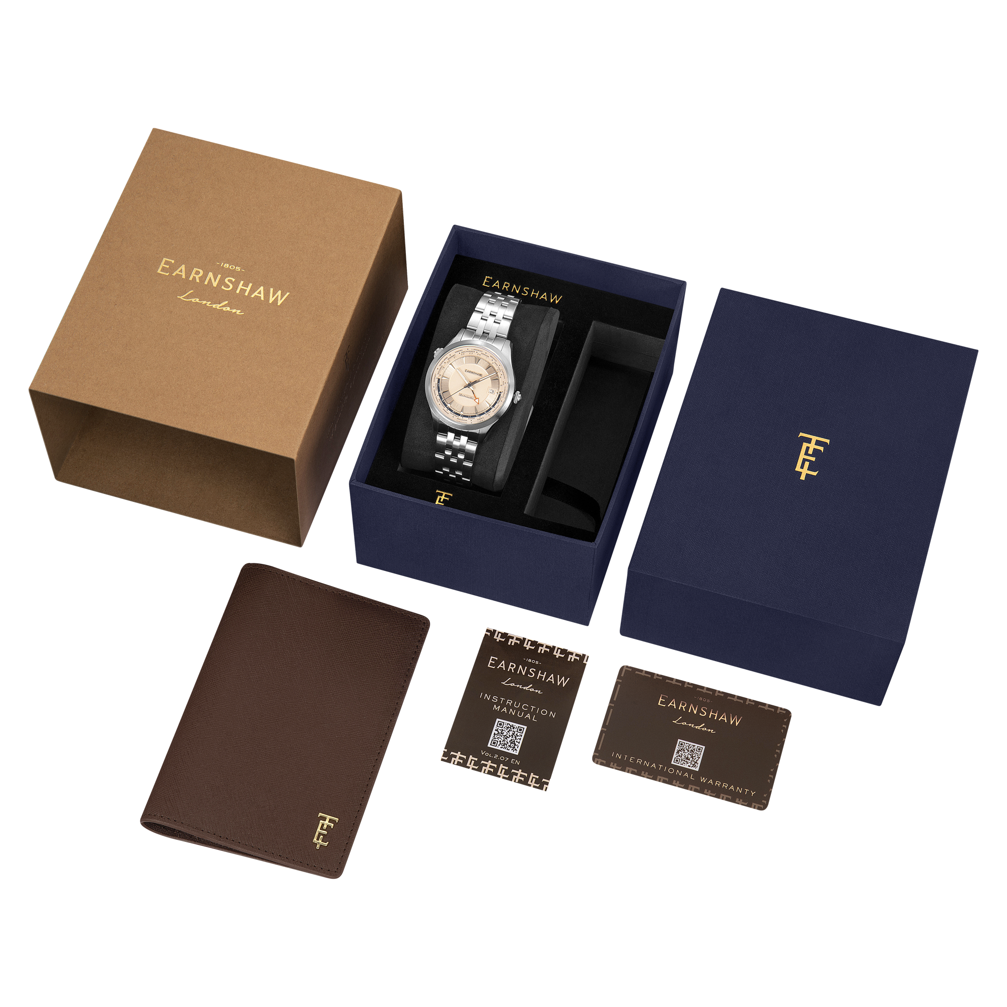 THOMAS EARNSHAW Thomas Earnshaw World Timer GMT Automatic Salmon Men's Watch ES-8292-55