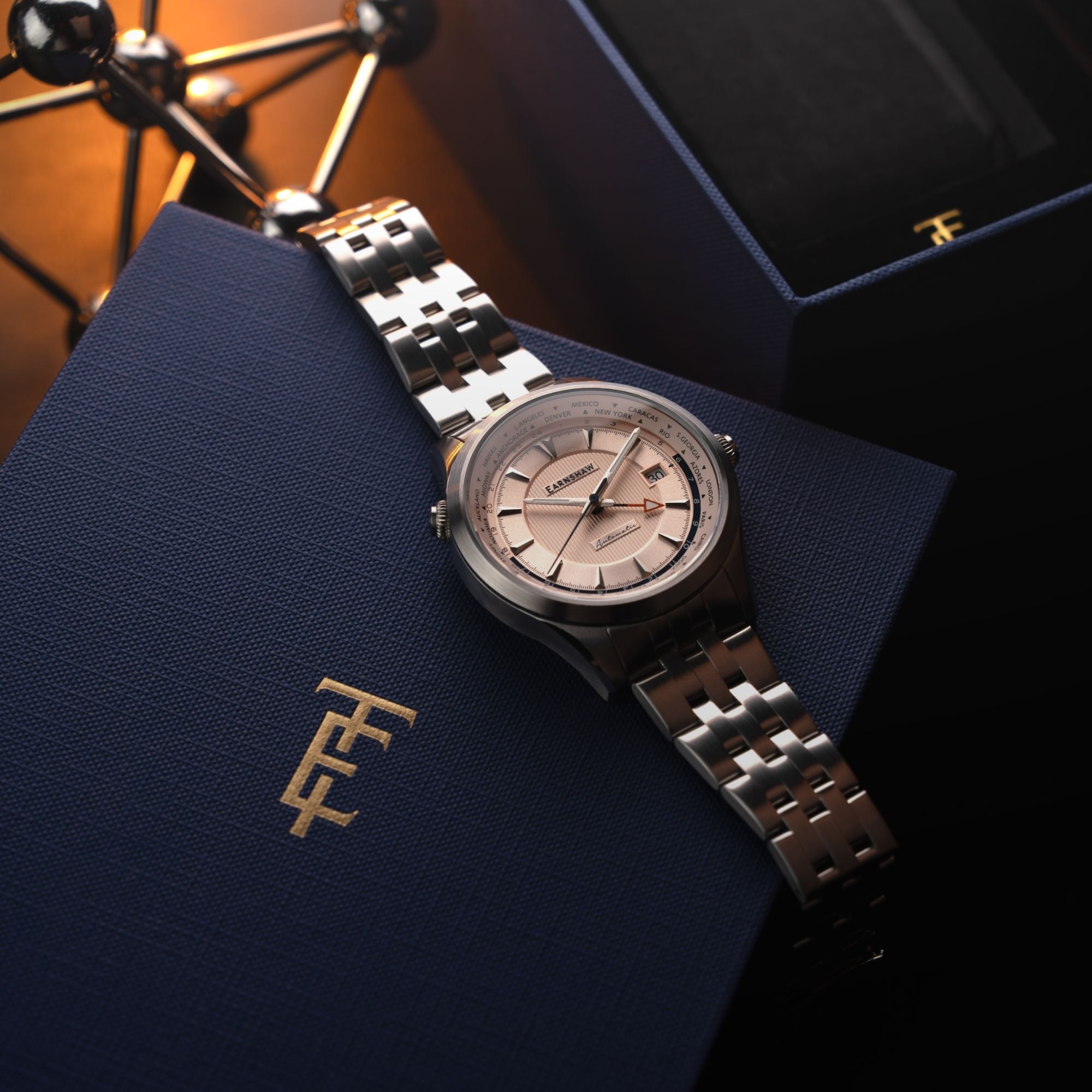 THOMAS EARNSHAW Thomas Earnshaw World Timer GMT Automatic Salmon Men's Watch ES-8292-55