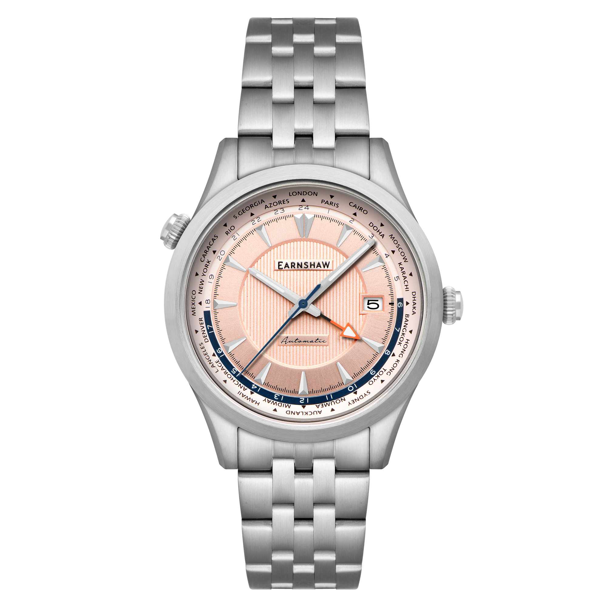 THOMAS EARNSHAW Thomas Earnshaw World Timer GMT Automatic Salmon Men's Watch ES-8292-55