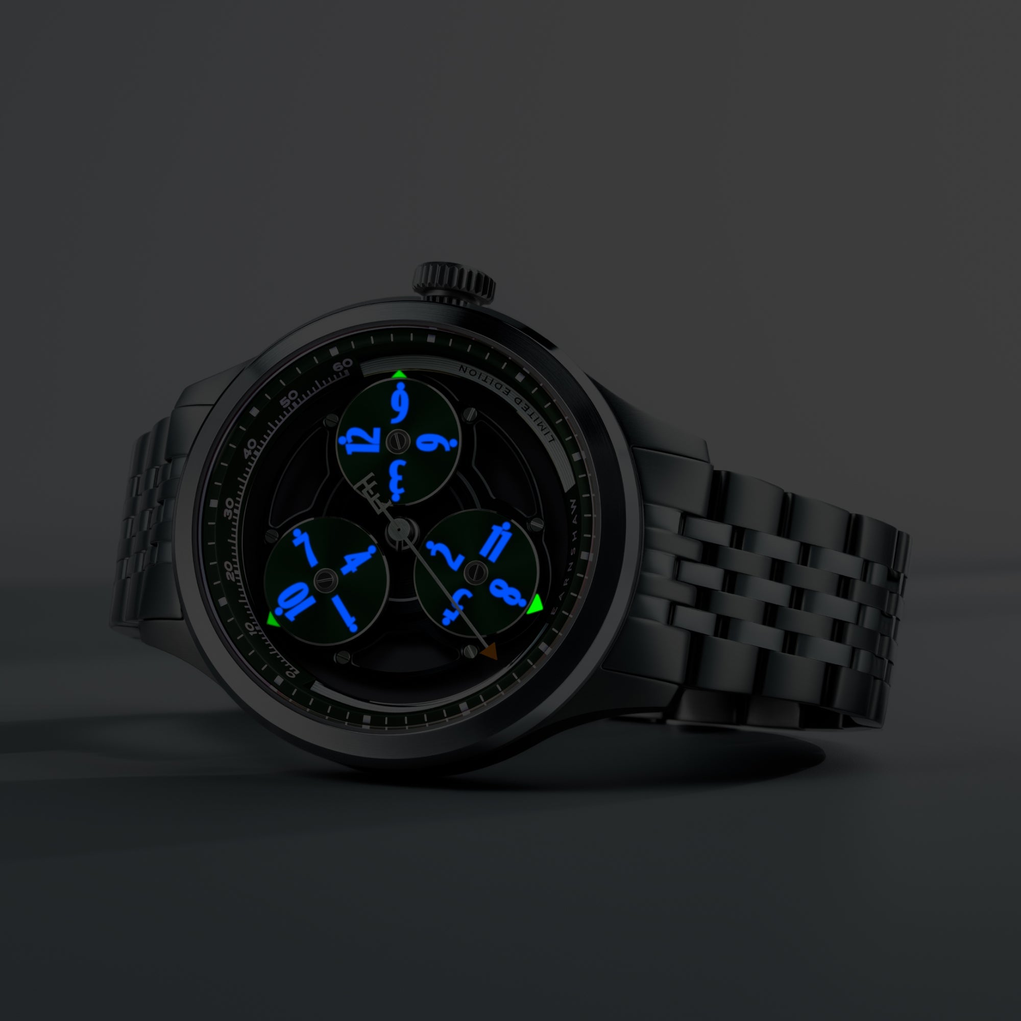 THOMAS EARNSHAW Thomas Earnshaw Engineer Hexham Trisect Automatic Limited Edition Slate Silver Men's Watch ES-8304-44
