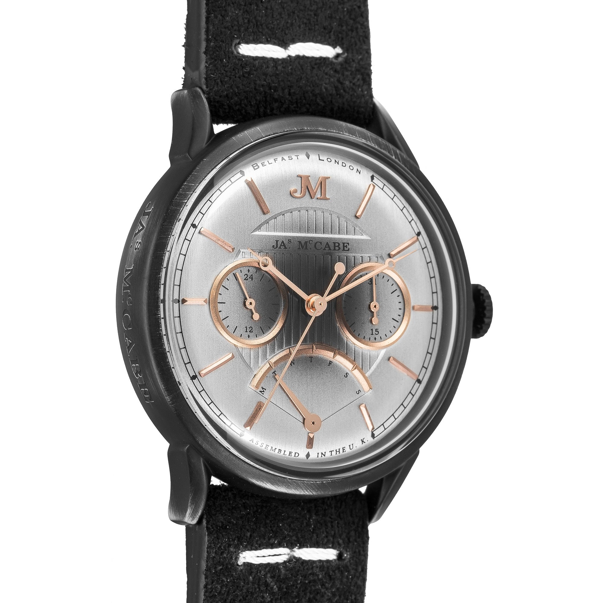 HERITAGE RETROGRADE II James McCabe Heritage Retrograde II Fumee Silver Men's Watch JM-1026-09