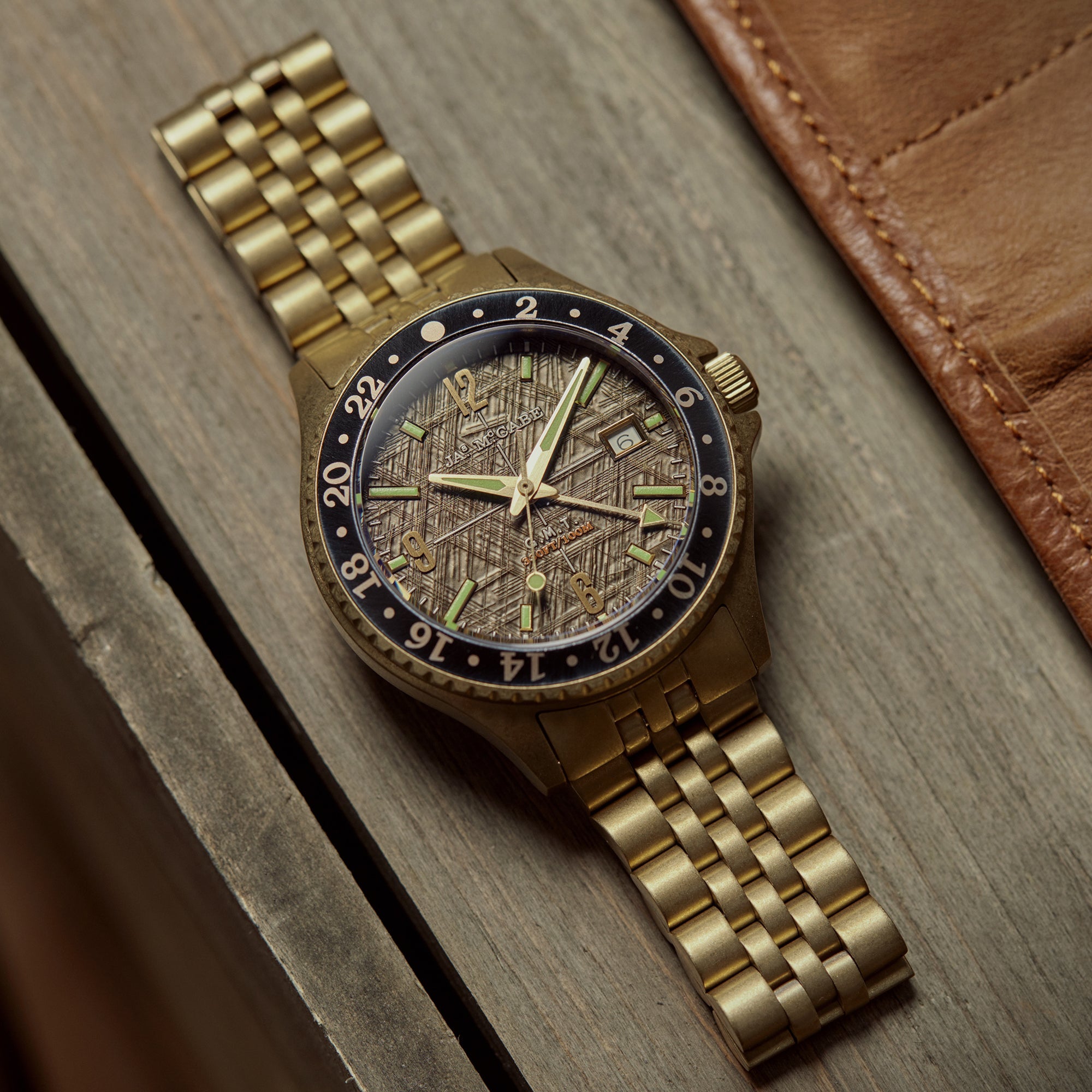 JAMES MCCABE James McCabe Baja GMT Gravel Gold Men's Watch JM-1036-33