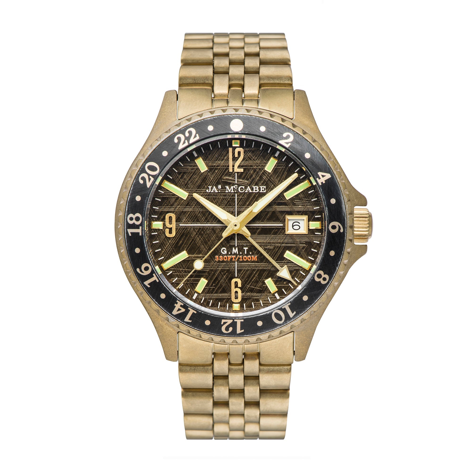 JAMES MCCABE James McCabe Baja GMT Gravel Gold Men's Watch JM-1036-33