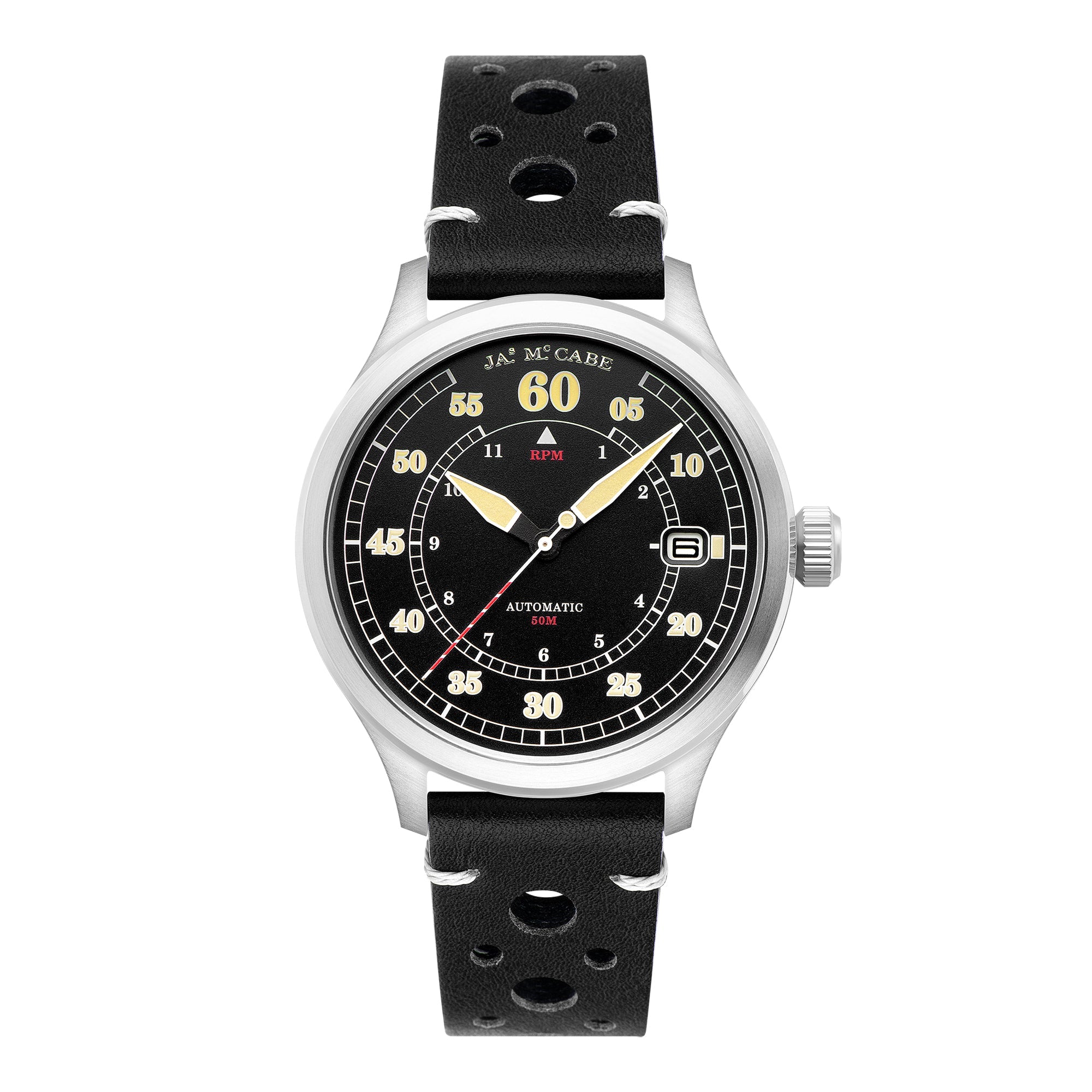 JAMES MCCABE James McCabe Piston Black Bobber Automatic Men's Watch JM-1050-01