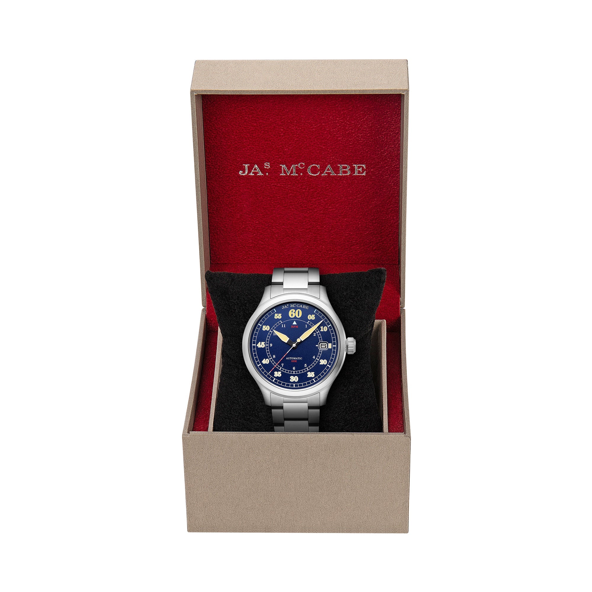 JAMES MCCABE James McCabe Cobalt Blue Bobber Automatic Men's Watch JM-1050-33