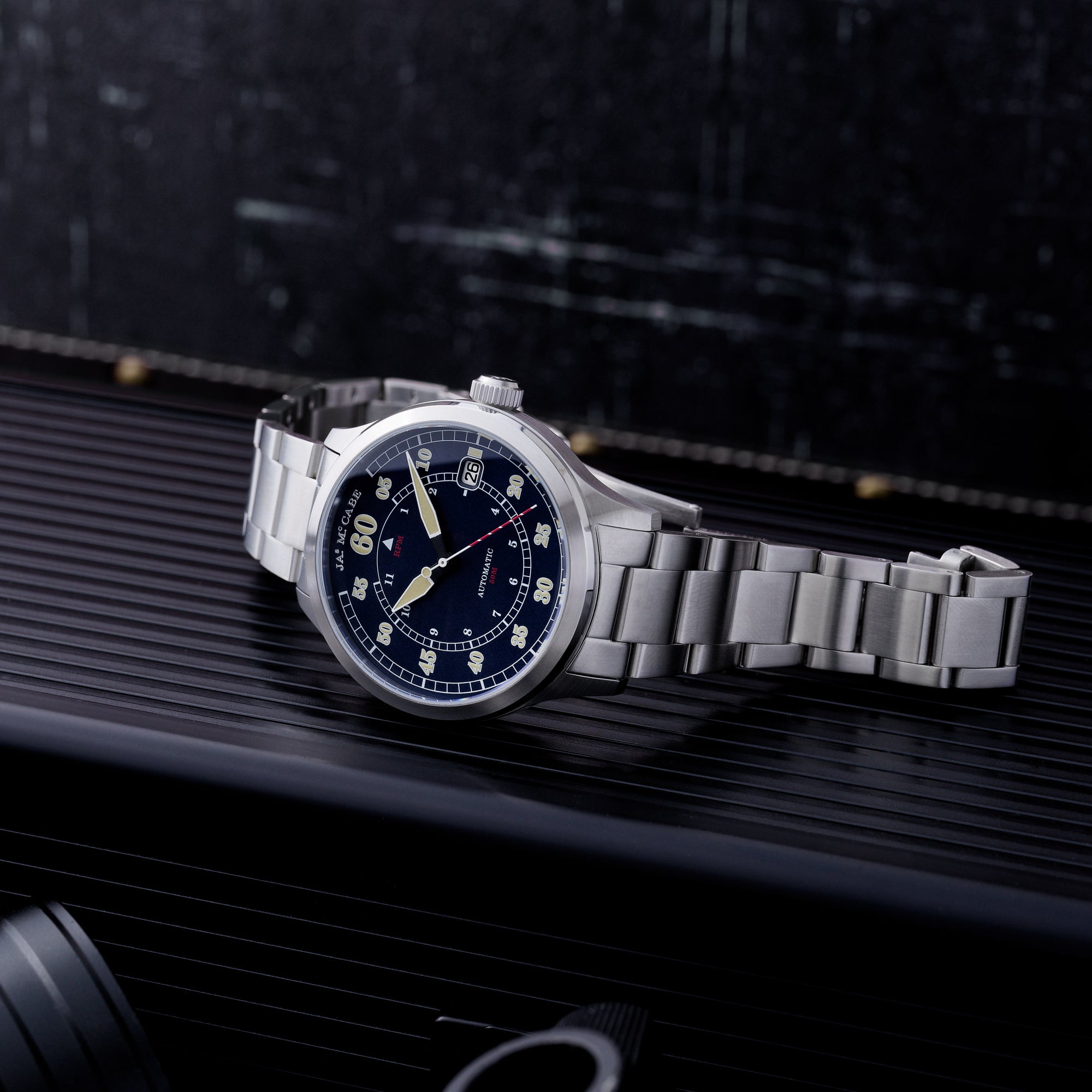 JAMES MCCABE James McCabe Cobalt Blue Bobber Automatic Men's Watch JM-1050-33