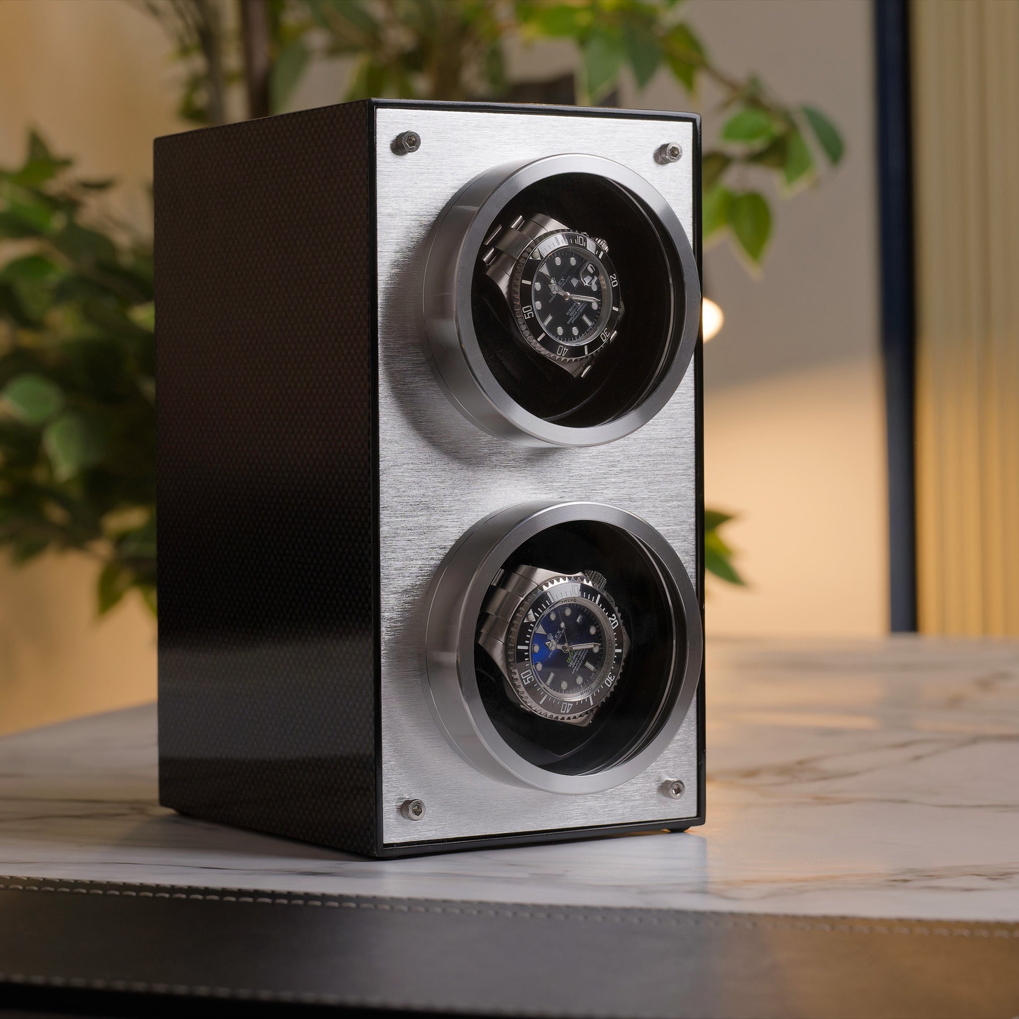 MAINSPRING Mainspring Raceday Flemington 2-Slot Watch Winder Asphalt Black MS-WIN-RAC2-02