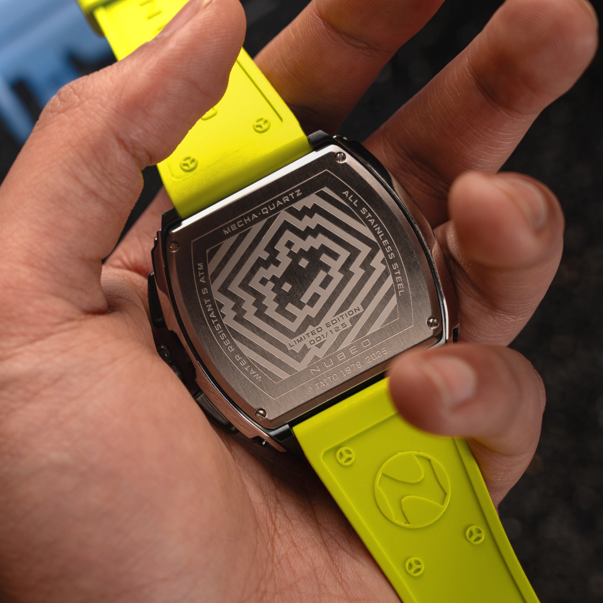 NUBEO Nubeo Magellan Chronograph Space Invaders Limited Edition Galactic Green Men's Watch NB-6024-SI-05