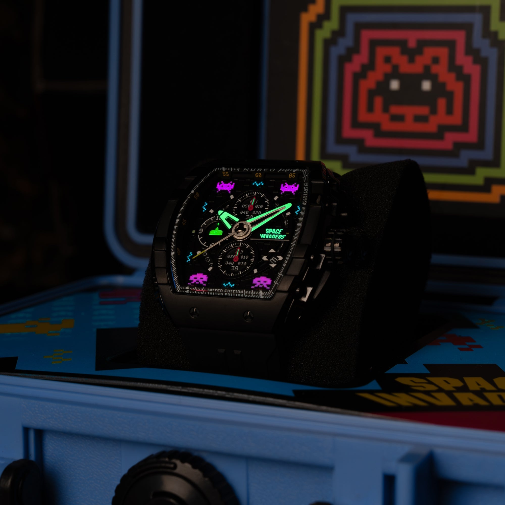 NUBEO Nubeo Magellan Chronograph Space Invaders Limited Edition Astro Ash Men's Watch NB-6024-SI-08