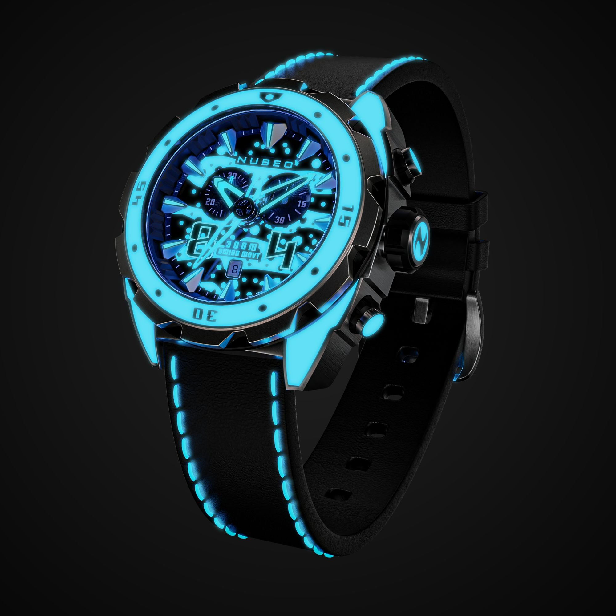 NUBEO Nubeo Swell Men's Swiss Quartz Cerulean Watch NB-6057-33