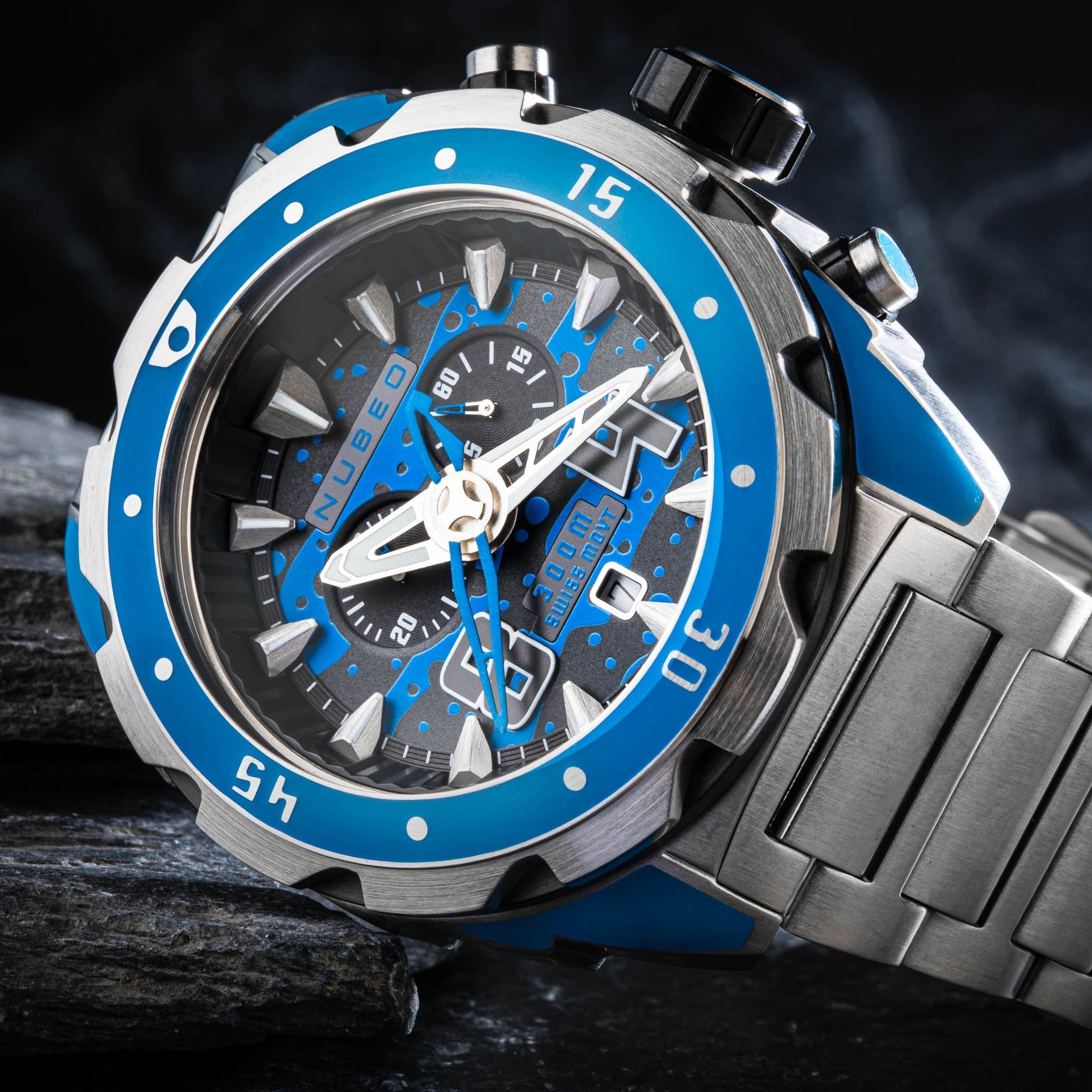 NUBEO Nubeo Swell Men's Swiss Quartz Cerulean Watch NB-6057-33