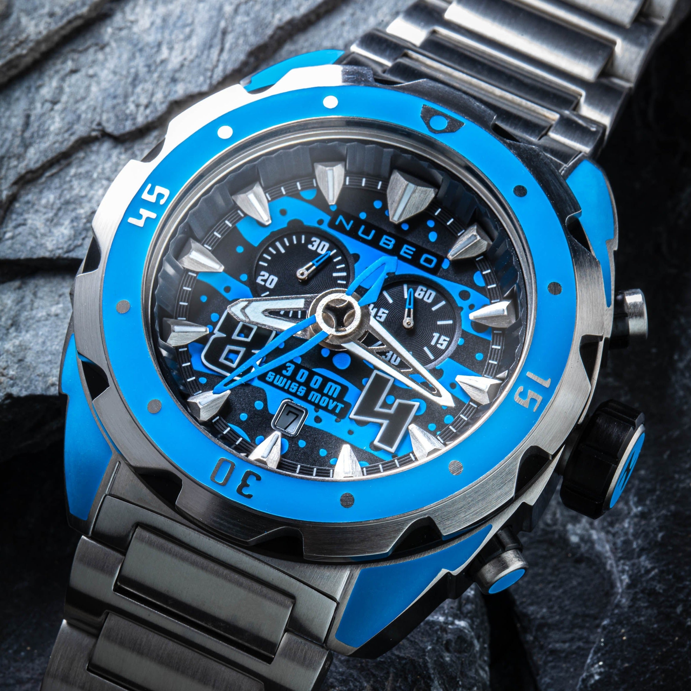 NUBEO Nubeo Swell Men's Swiss Quartz Cerulean Watch NB-6057-33