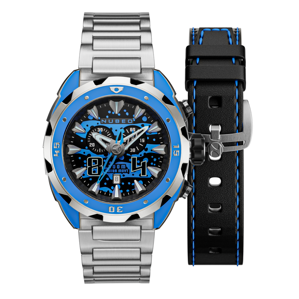 NUBEO Nubeo Swell Men's Swiss Quartz Cerulean Watch NB-6057-33