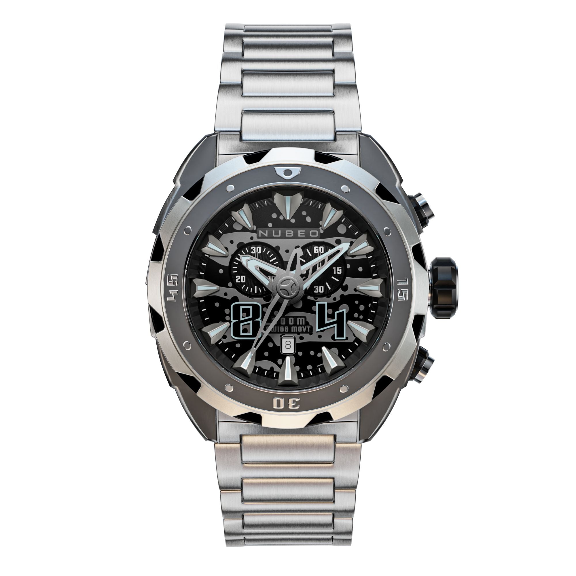 NUBEO Nubeo Swell Men's Swiss Quartz Slate Watch NB-6057-55