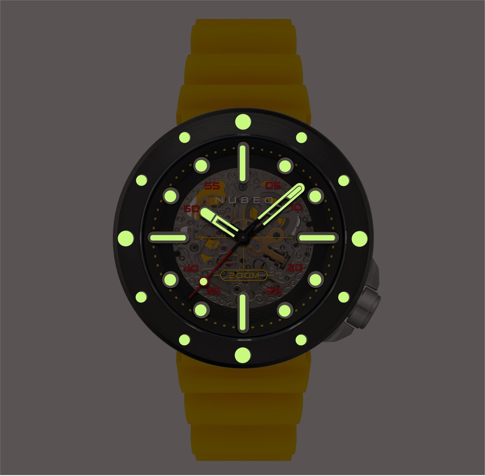 NUBEO Nubeo Space Cassini Men's Automatic Skeleton Hazard Watch NB-6058-01