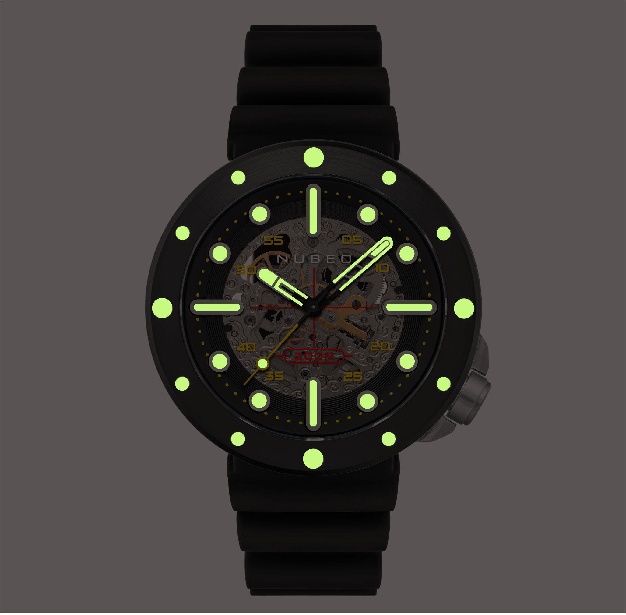 NUBEO Nubeo Space Cassini Men's Automatic Skeleton Night Watch NB-6058-04