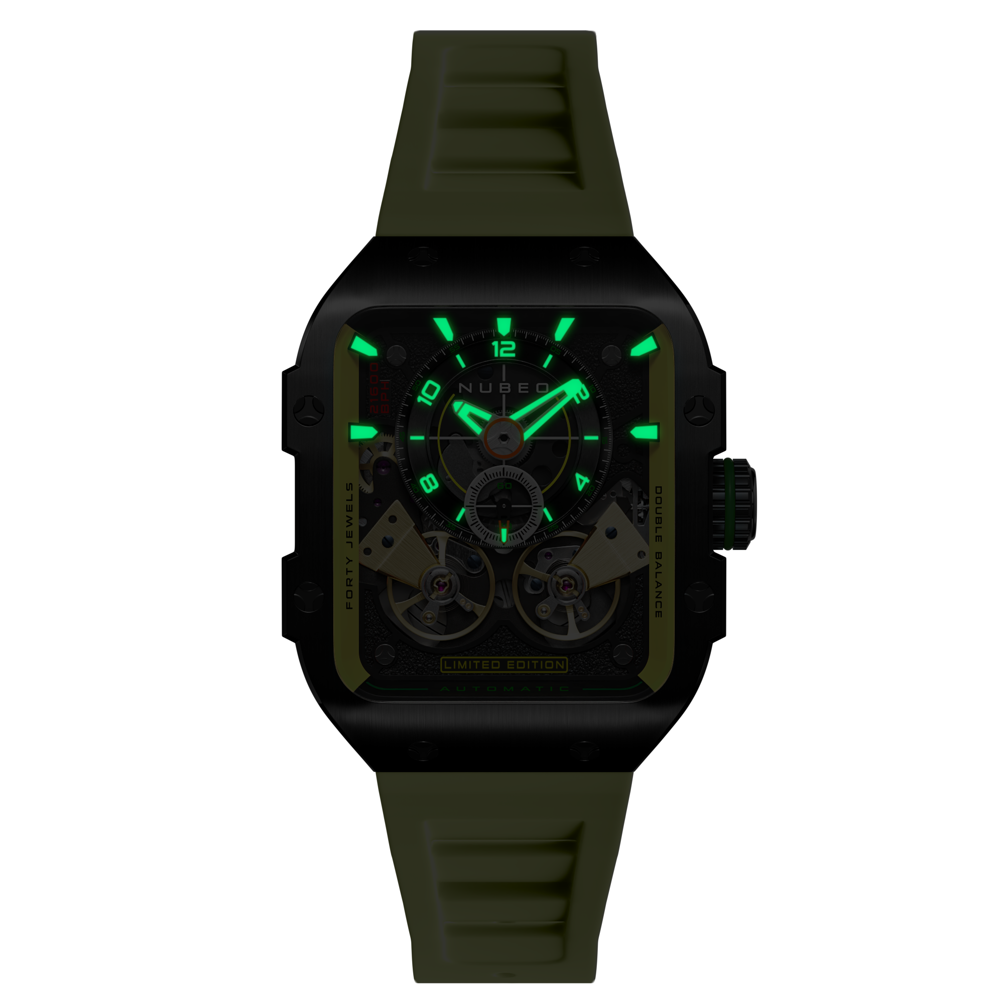 NUBEO Nubeo Maven Automatic Limited Edition Dark Khaki Men's Watch NB-6077-0B