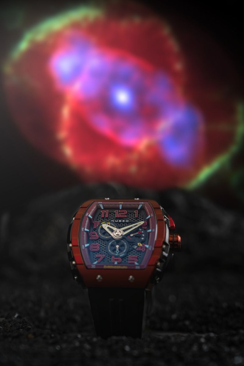 NUBEO Nubeo Magellan Retrograde Chronograph Crimson Red Men's Watch NB-6088-03