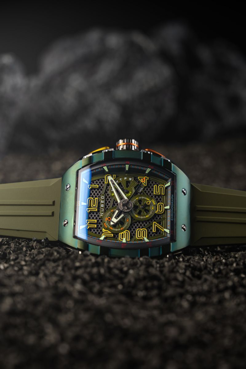 NUBEO Nubeo Magellan Retrograde Chronograph Oblivion Green Men's Watch NB-6088-05-D (Damaged Packaging)