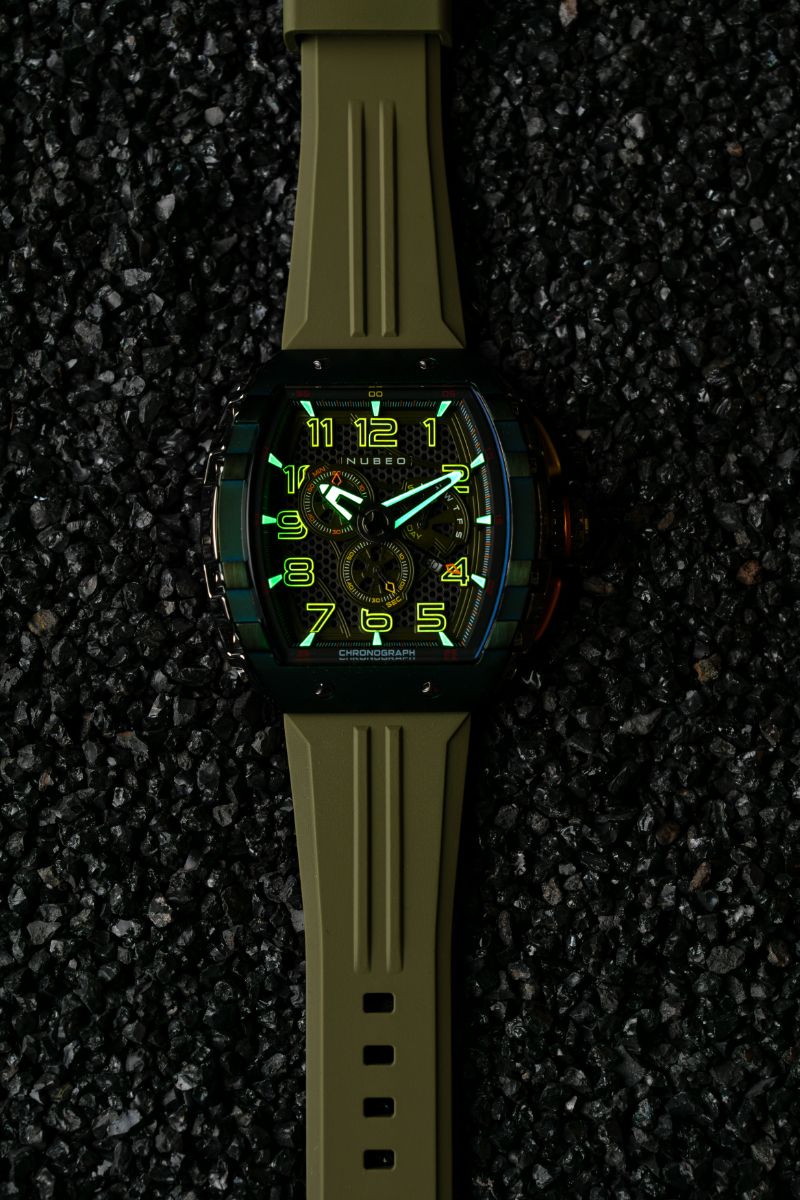 NUBEO Nubeo Magellan Retrograde Chronograph Oblivion Green Men's Watch NB-6088-05-D (Damaged Packaging)
