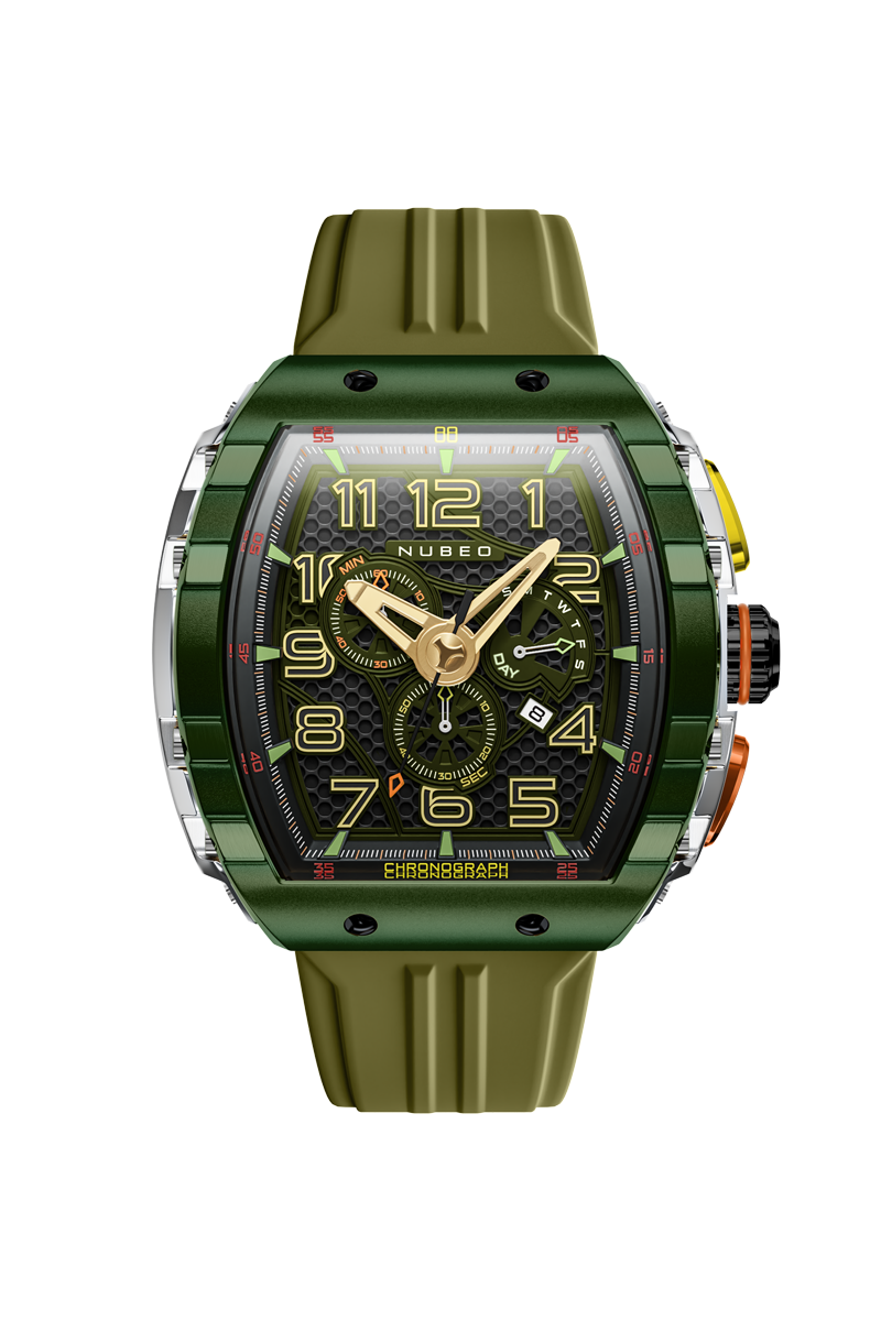 NUBEO Nubeo Magellan Retrograde Chronograph Oblivion Green Men's Watch NB-6088-05-D (Damaged Packaging)