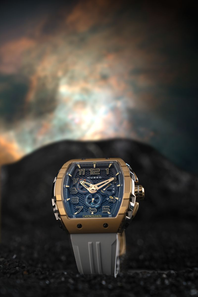 NUBEO Nubeo Magellan Retrograde Chronograph White Gold Men's Watch NB-6088-06