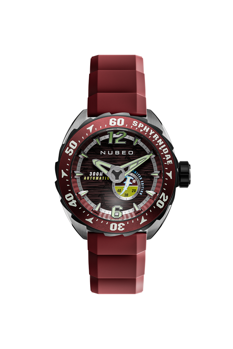 Nubeo Sphyrnidae Automatic Limited Edition Neptone Red Men's Watch NB-6092-01