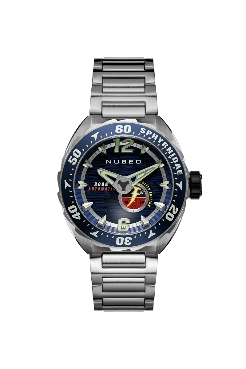 Nubeo Sphyrnidae Automatic Limited Edition Aurora Blue Men's Watch NB-6092-22