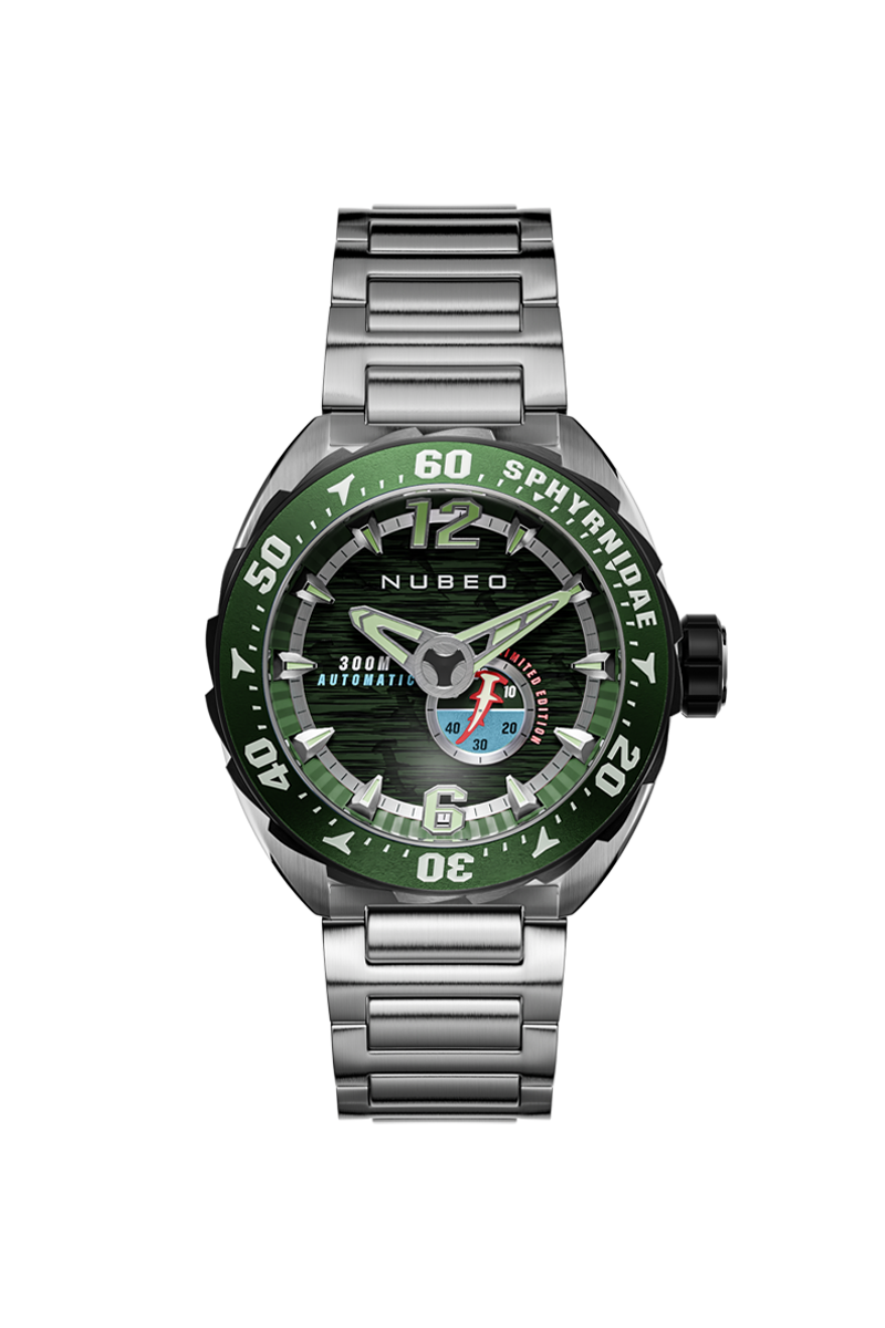 Nubeo Sphyrnidae Automatic Limited Edition Kelp Green Men's Watch NB-6092-44