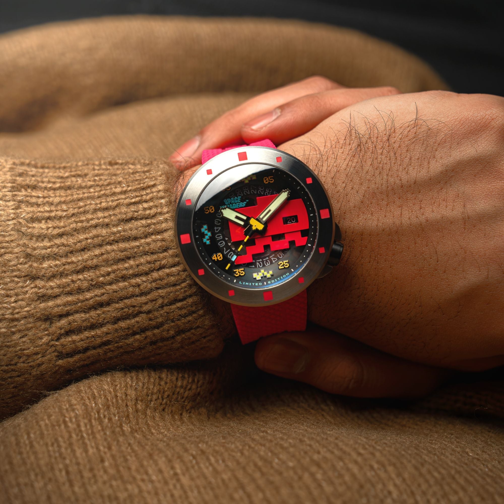 NUBEO Nubeo Cassini Automatic Space Invaders Limited Edition Plasma Pink Men's Watch NB-6103-03