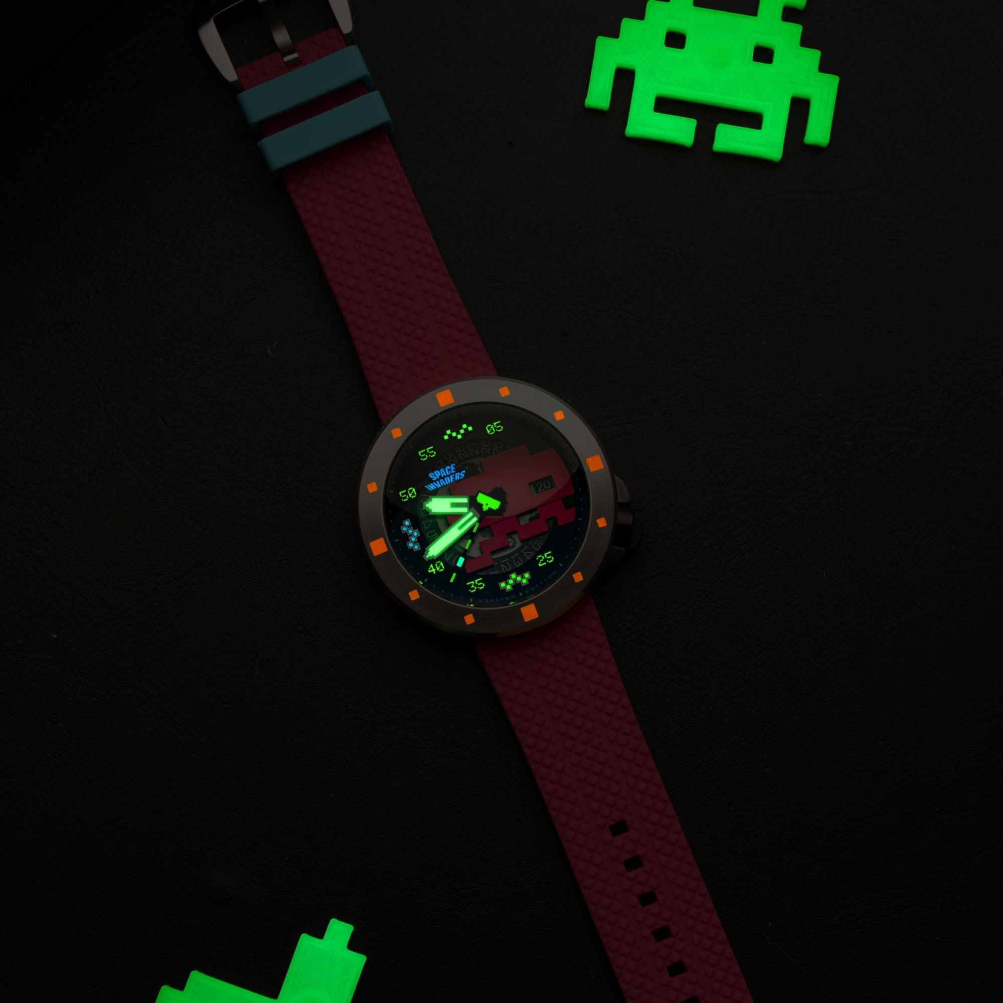 NUBEO Nubeo Cassini Automatic Space Invaders Limited Edition Plasma Pink Men's Watch NB-6103-03