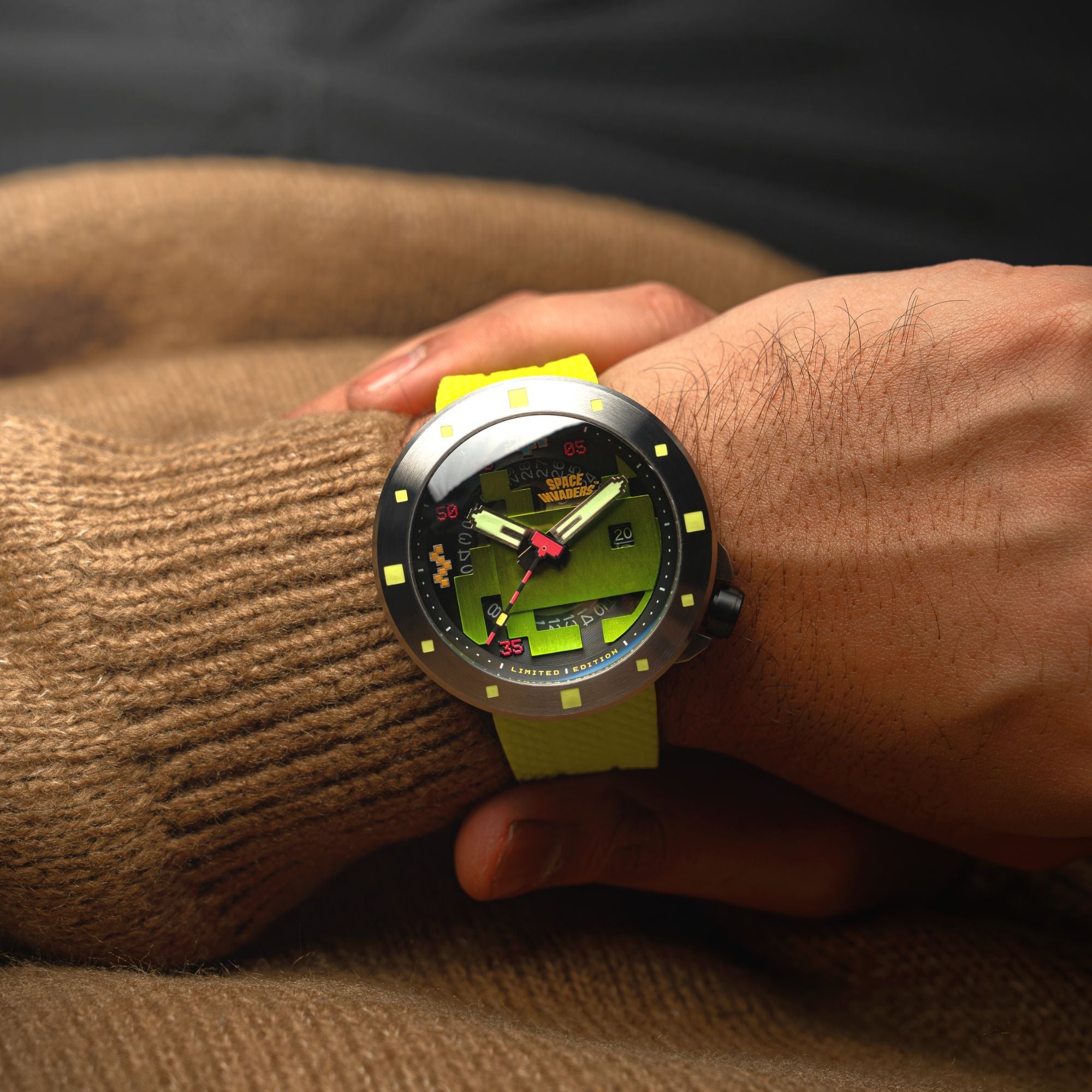 NUBEO Nubeo Cassini Automatic Space Invaders Limited Edition Laser Green Men's Watch NB-6103-04