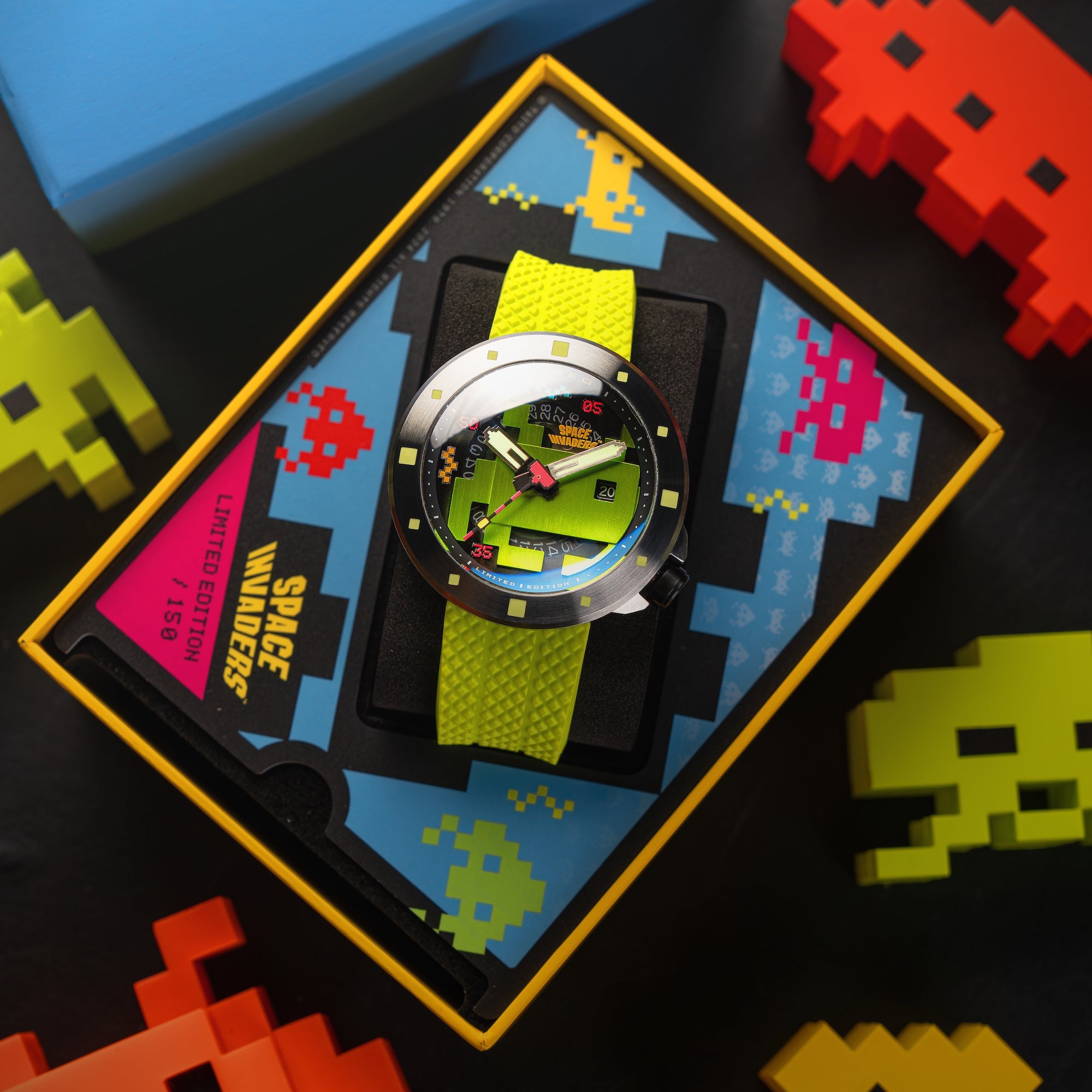 NUBEO Nubeo Cassini Automatic Space Invaders Limited Edition Laser Green Men's Watch NB-6103-04